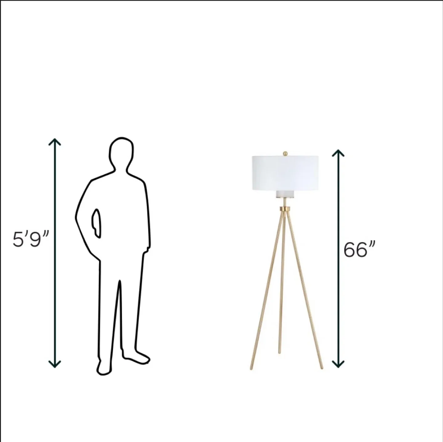 Gold Tripod Floor Lamp - 66" image indicator(2)