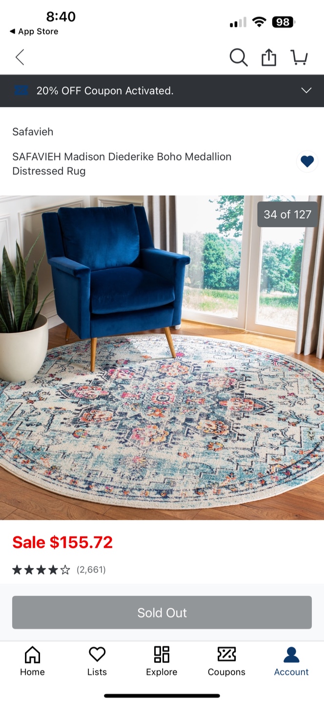Safavieh Madison Diederike Boho Medallion Distressed Rug