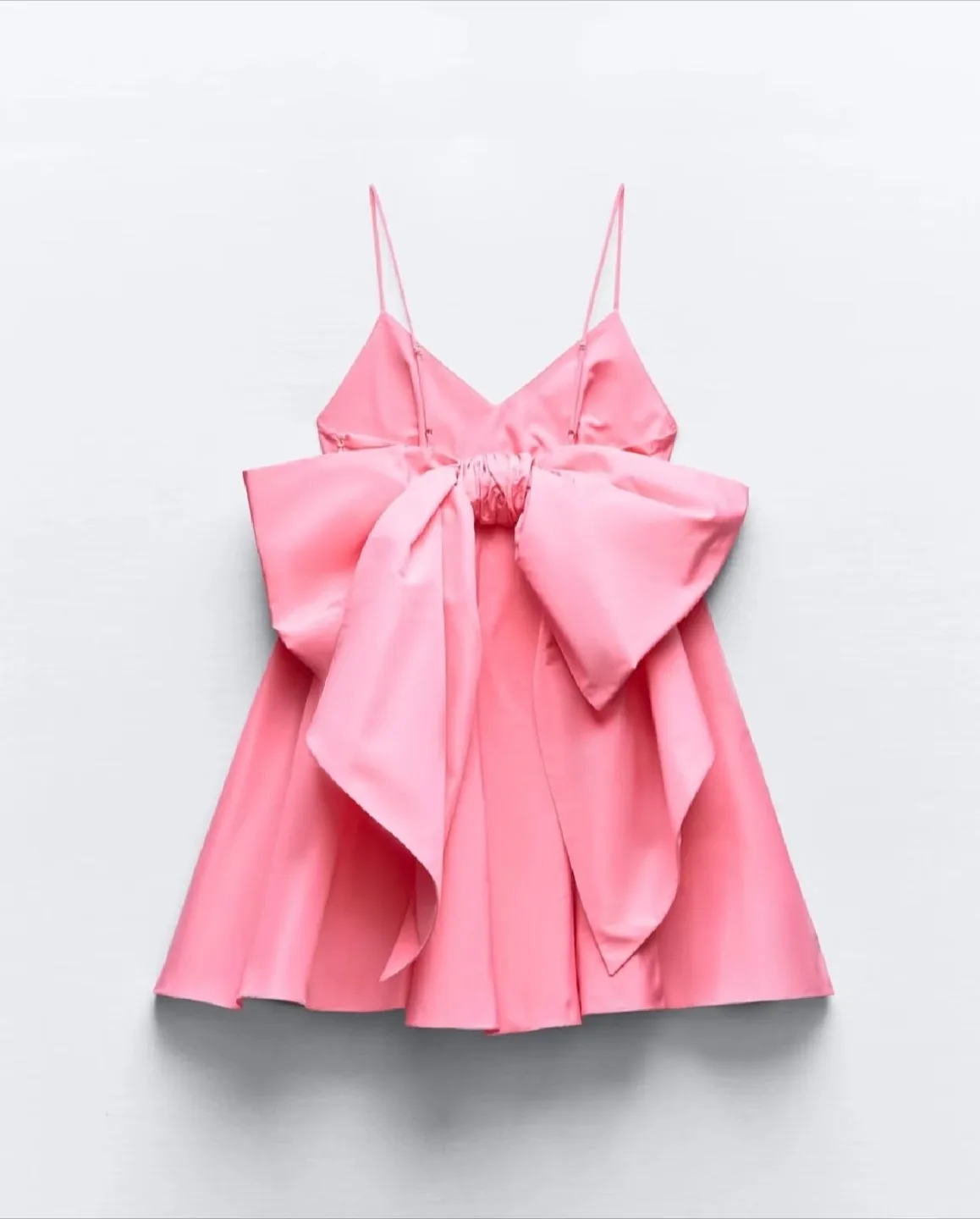 Zara Pink Mini Dress with Bow Detail thumbnail