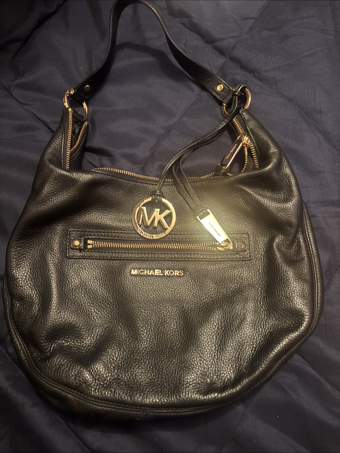 Michael Kors Black Leather Hobo Bag