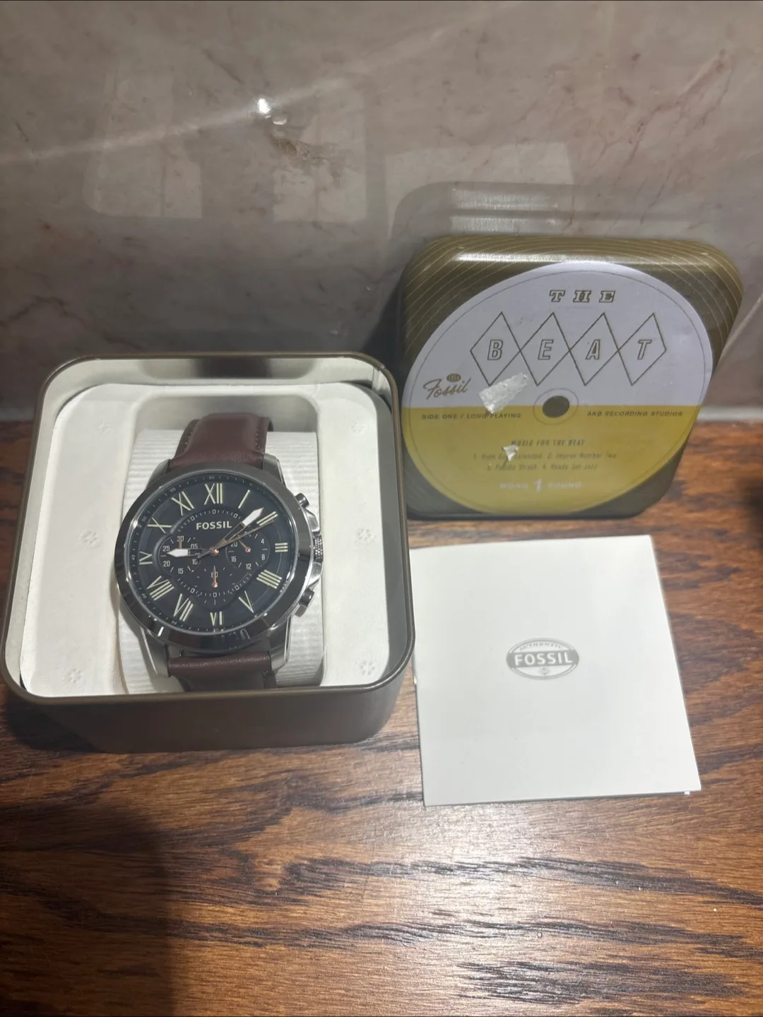 Fossil FS4813 Brown Leather Watch with Box thumbnail