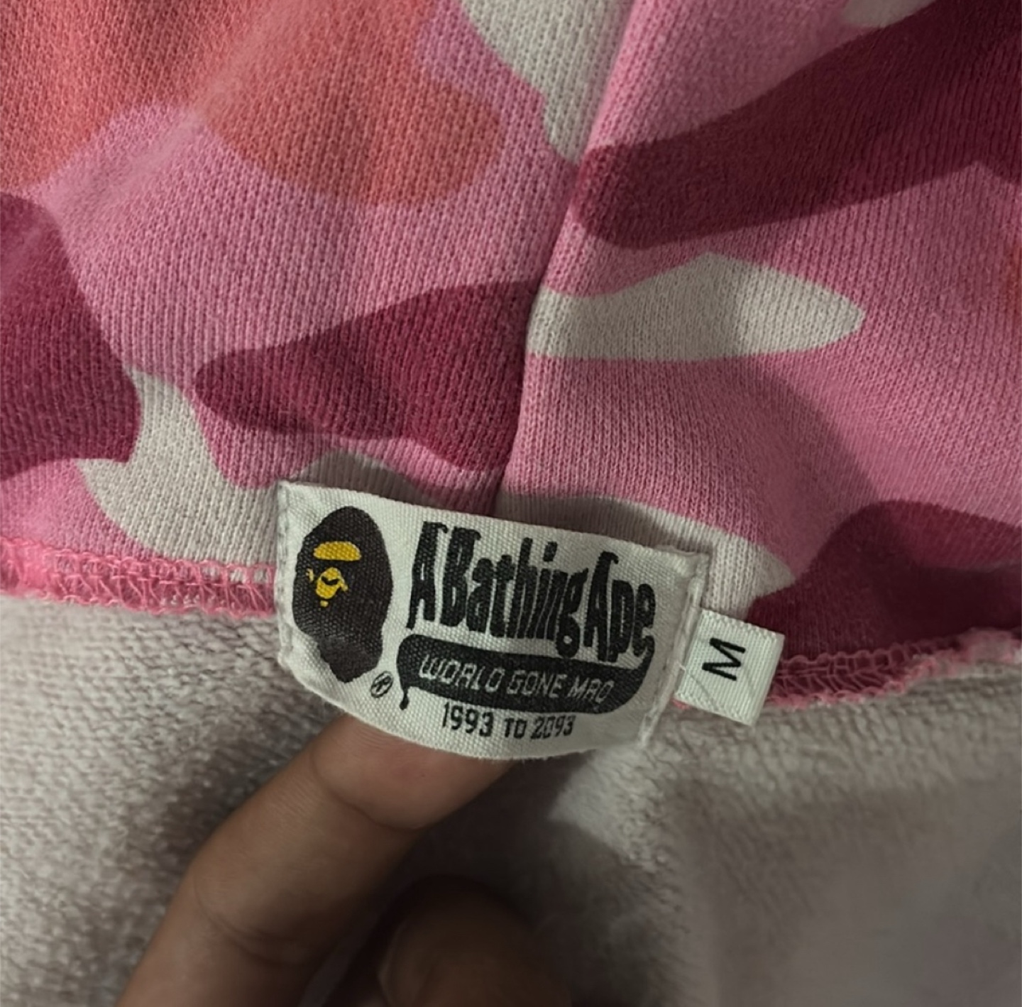 A Bathing Ape Pink Camo Shark Hoodie - Size M - photo 4