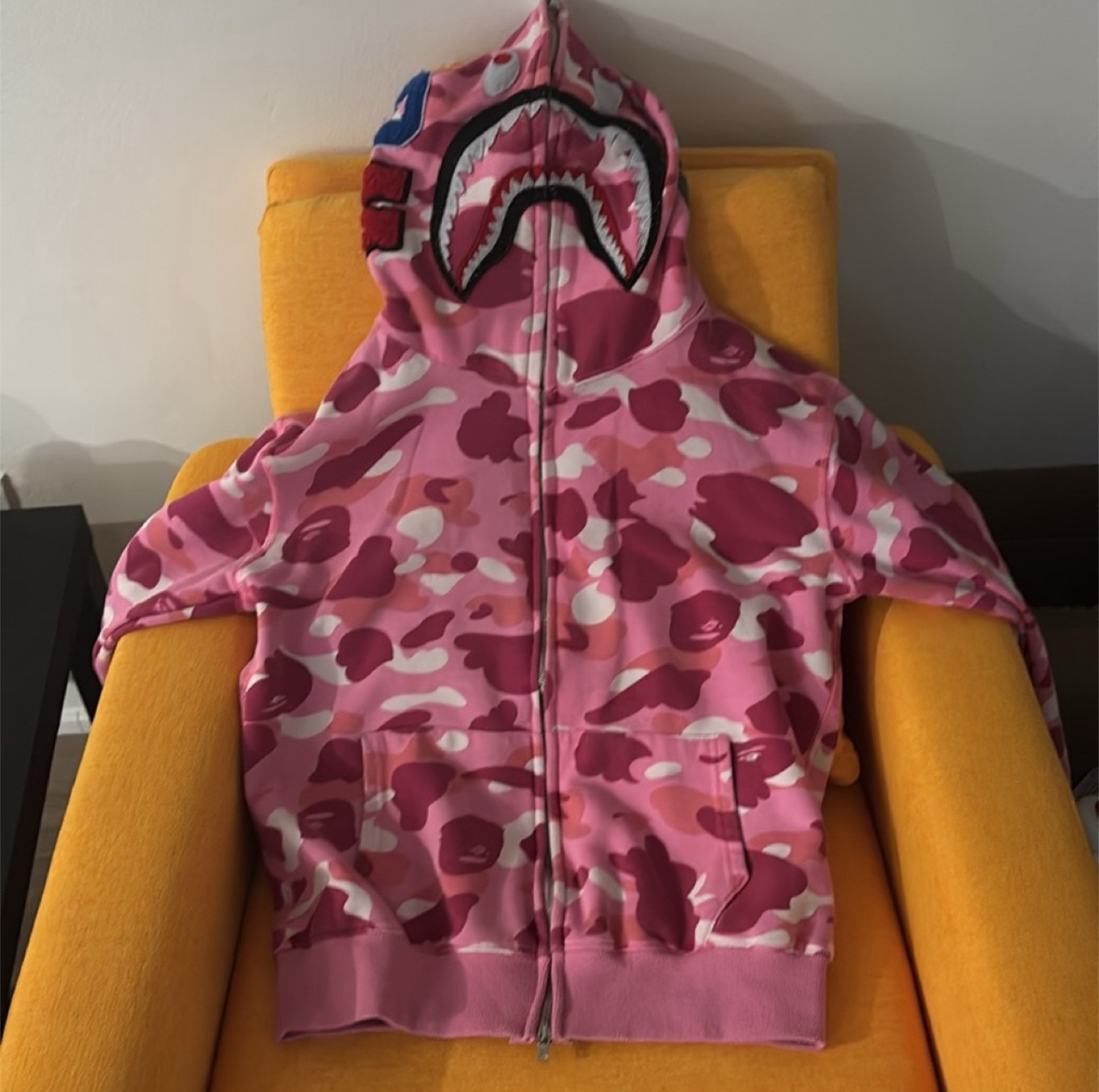 A Bathing Ape Pink Camo Shark Hoodie - Size M - photo 3