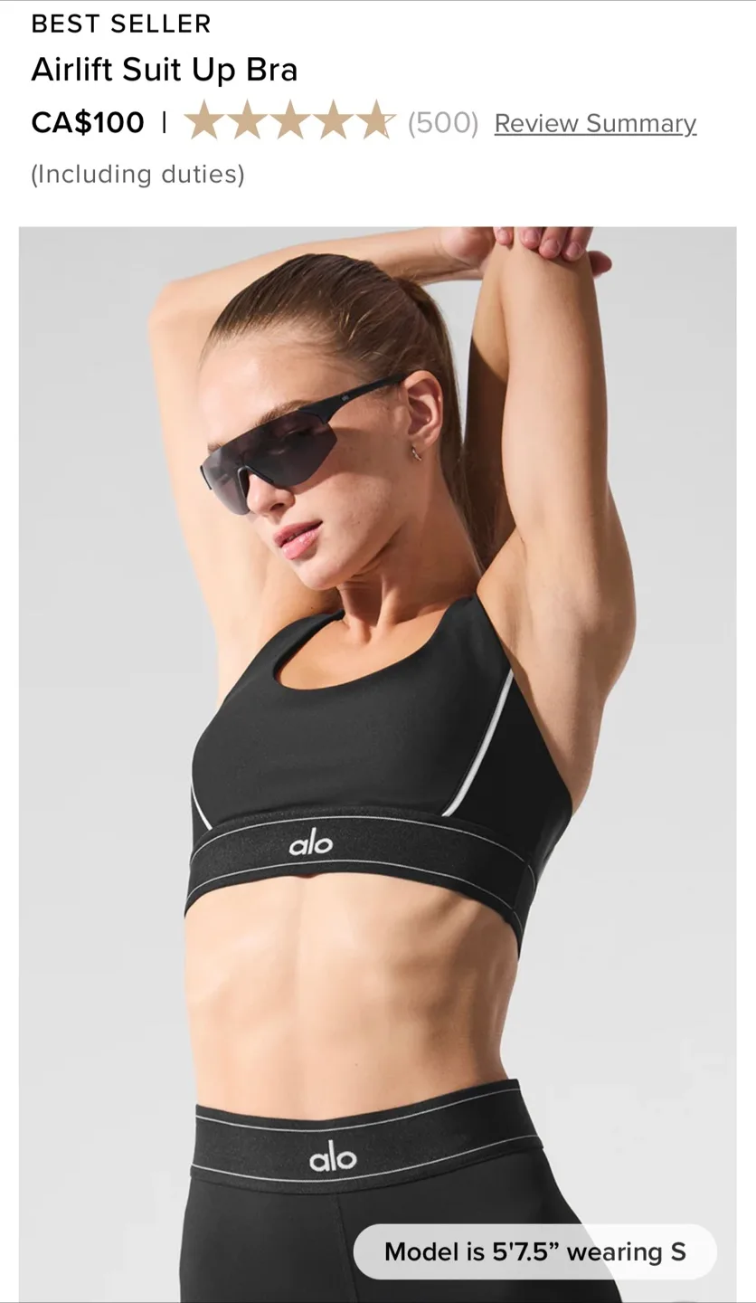 ALO Airlift Suit Up Bra & Leggings Set - Black image indicator(4)