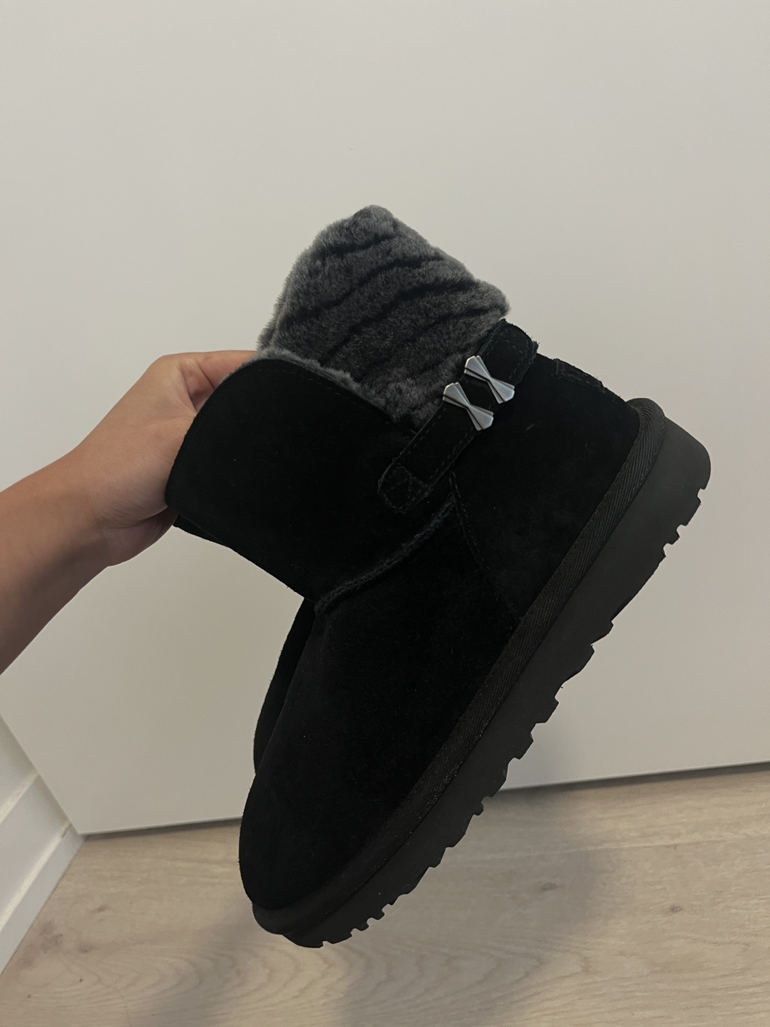 UGG Black Suede Mini Boots (AUTHENTIC)