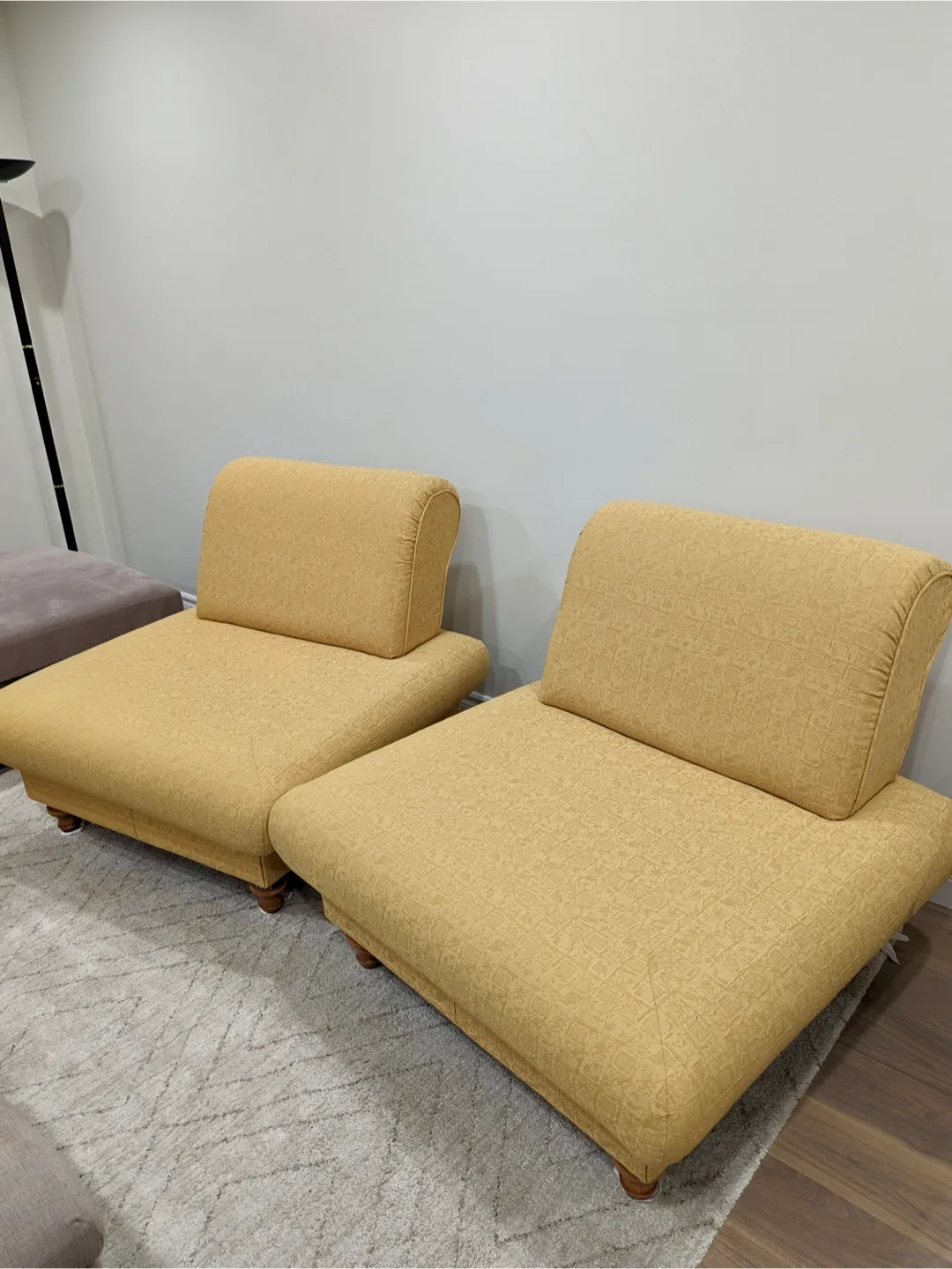 Pair of Yellow Lounge Chairs - Vintage Chameleon sofa