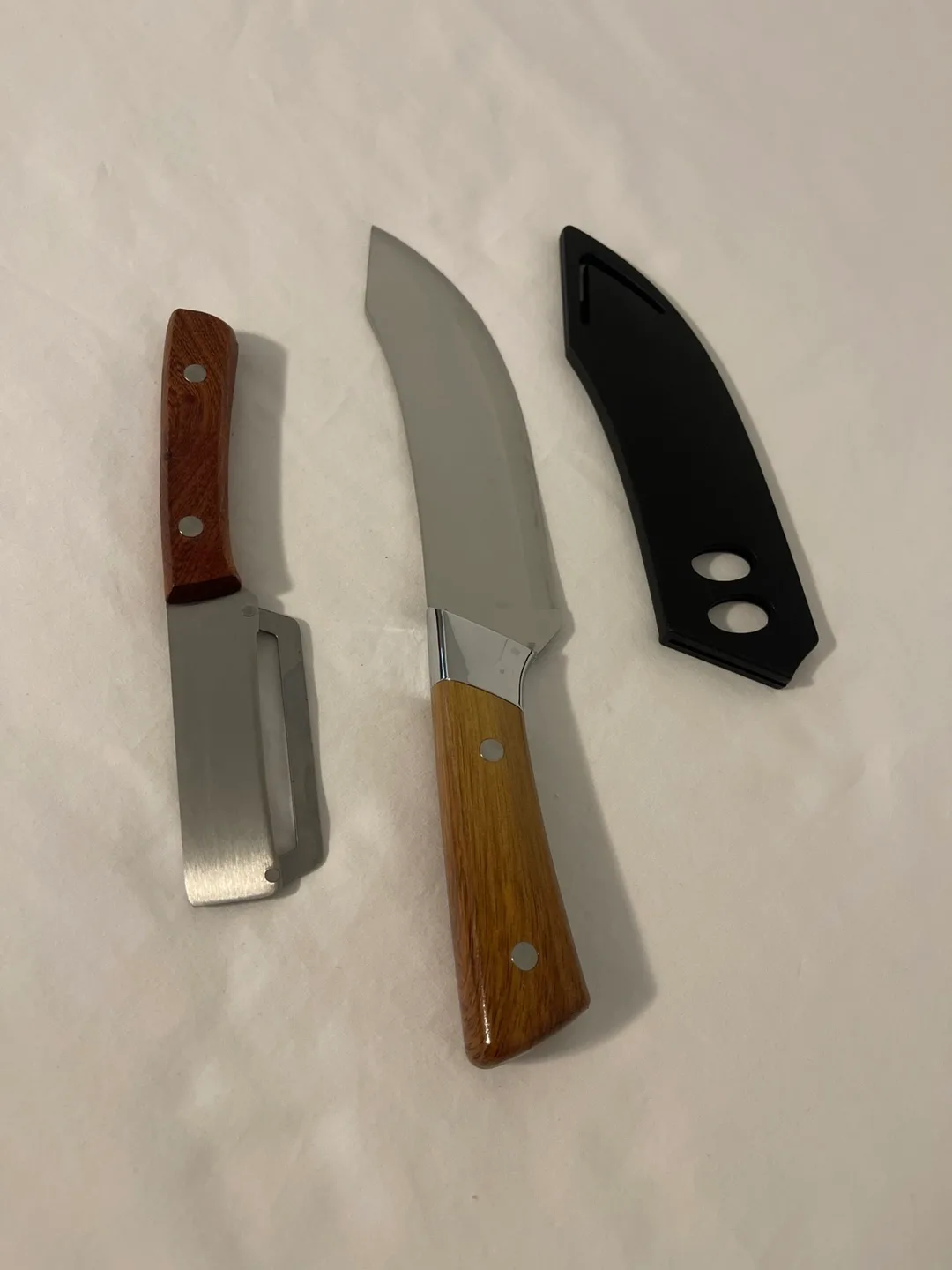 Chef’s Meat Knife & Vegetable Peeler Set – Wood Handle Brand New image indicator(2)