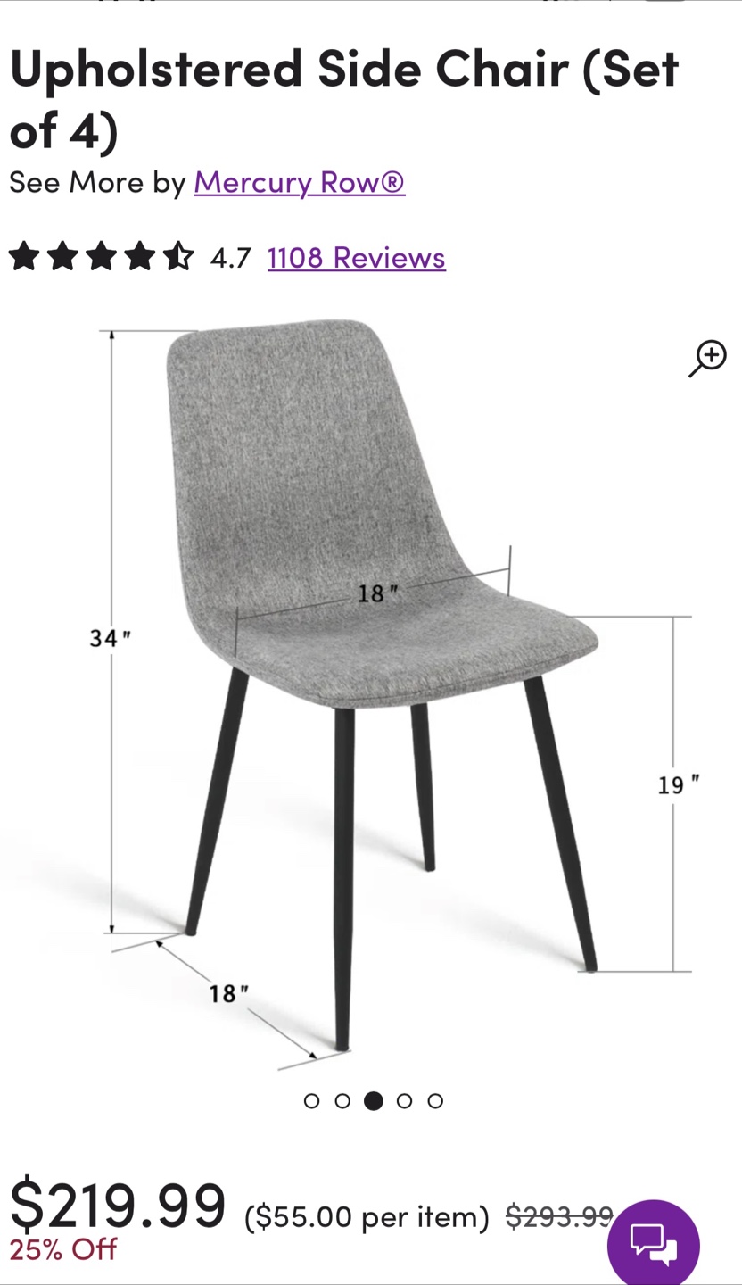 Grey Chair Set of 4 - photo 2