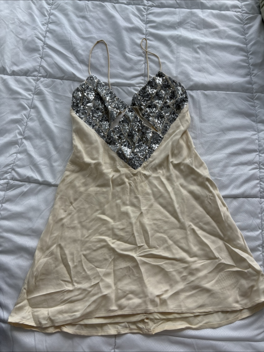 Sequin Detail Mini Dress