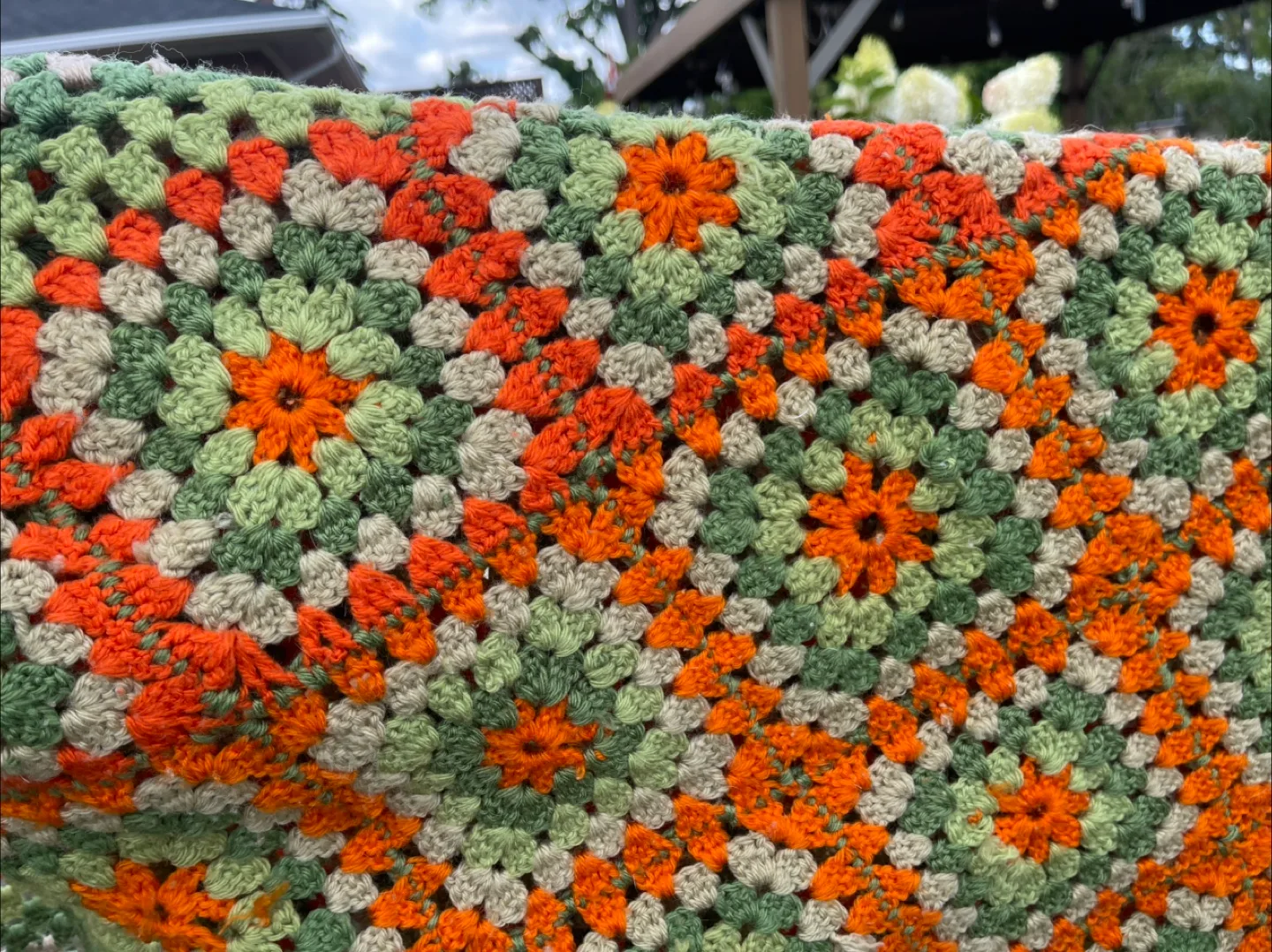 Handmade Crocheted Granny Square Blanket image indicator(3)