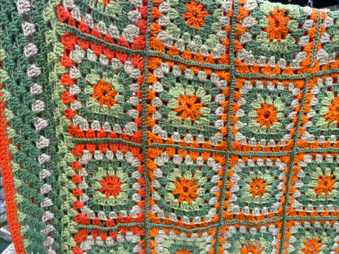 Handmade Crocheted Granny Square Blanket image indicator(2)