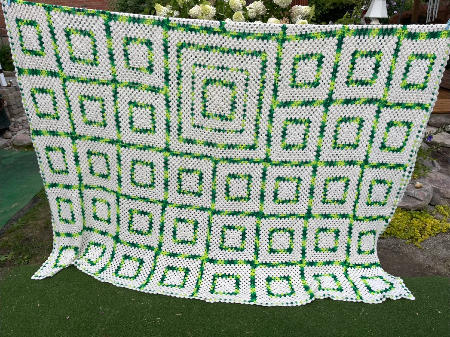 Handmade Crocheted Granny Square Blanket thumbnail