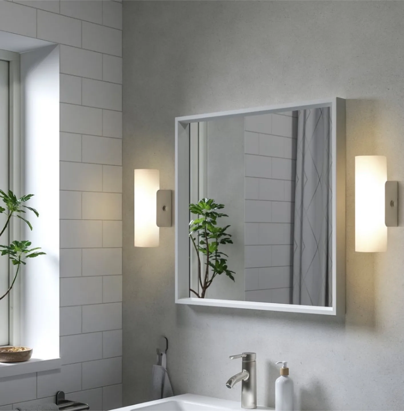 IKEA White Square Mirror thumbnail