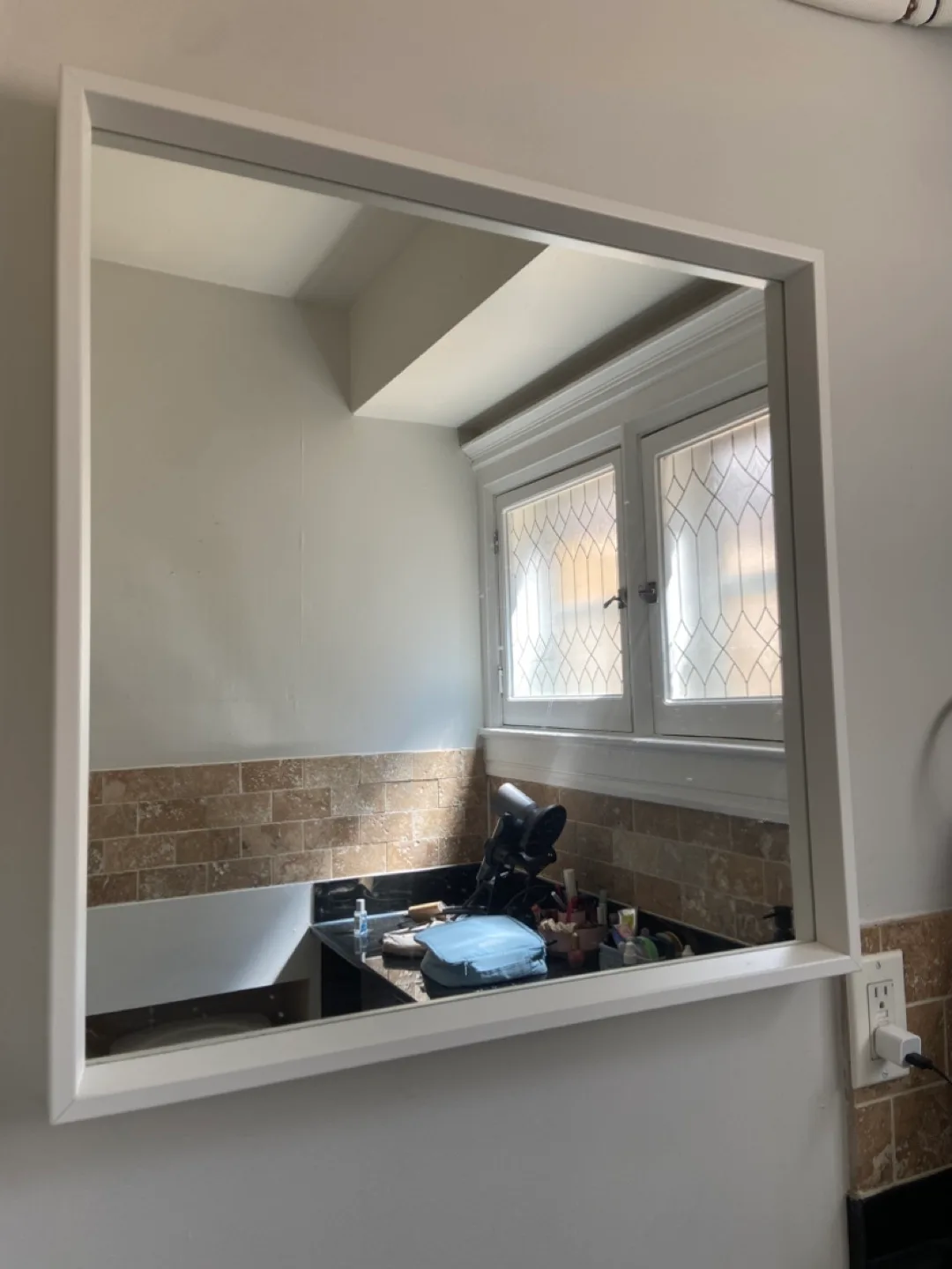 IKEA White Square Mirror thumbnail
