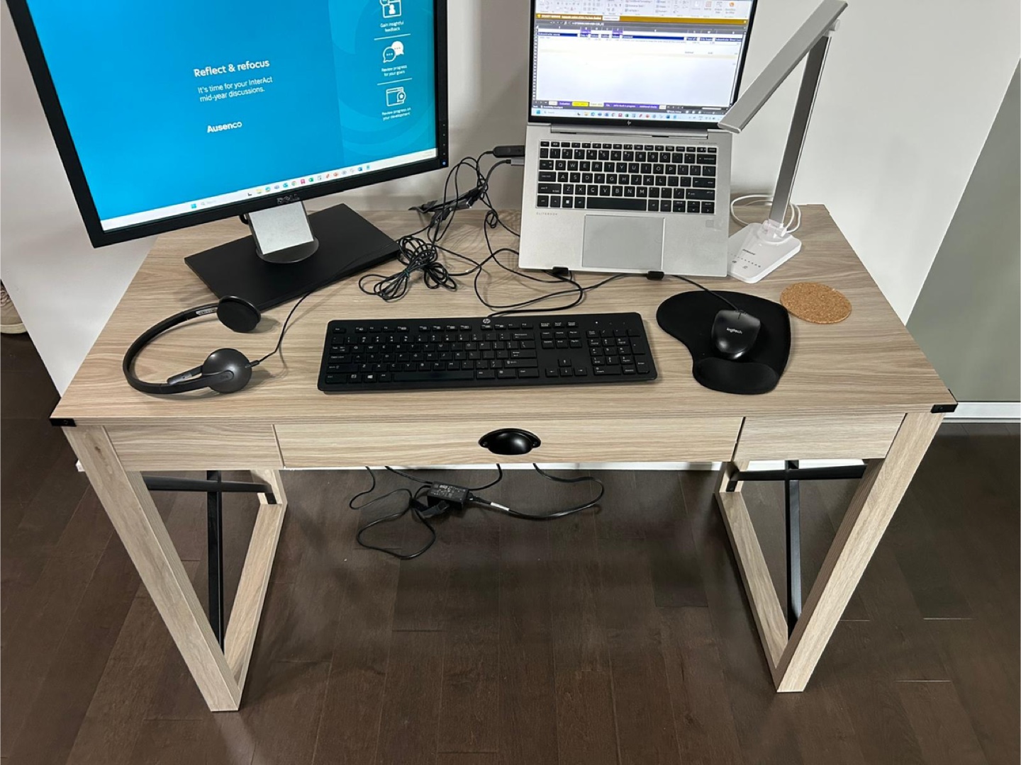 Wood and Black Metal Desk - photo 3