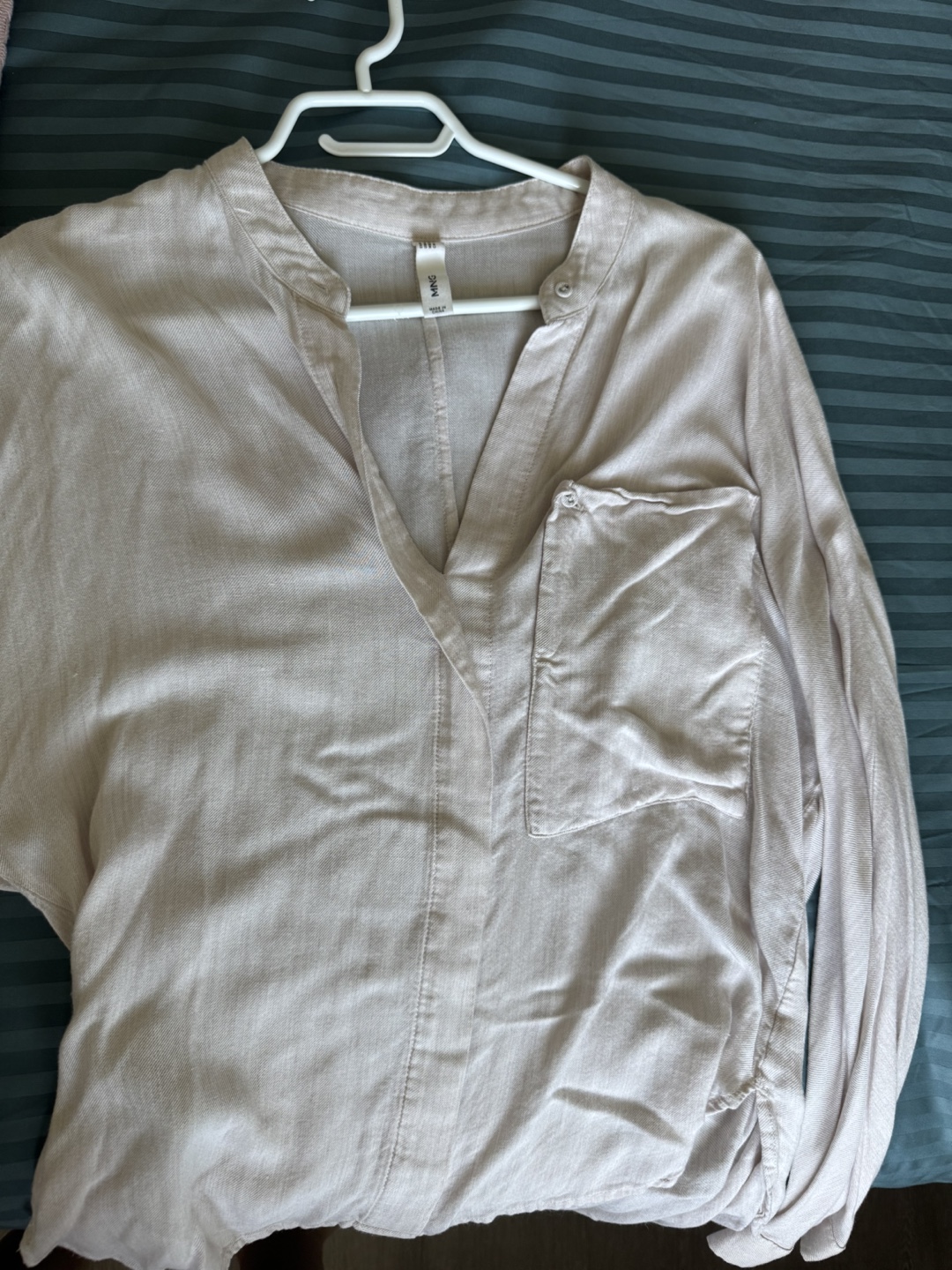 MNG Beige Long Sleeve Shirt - Size XS