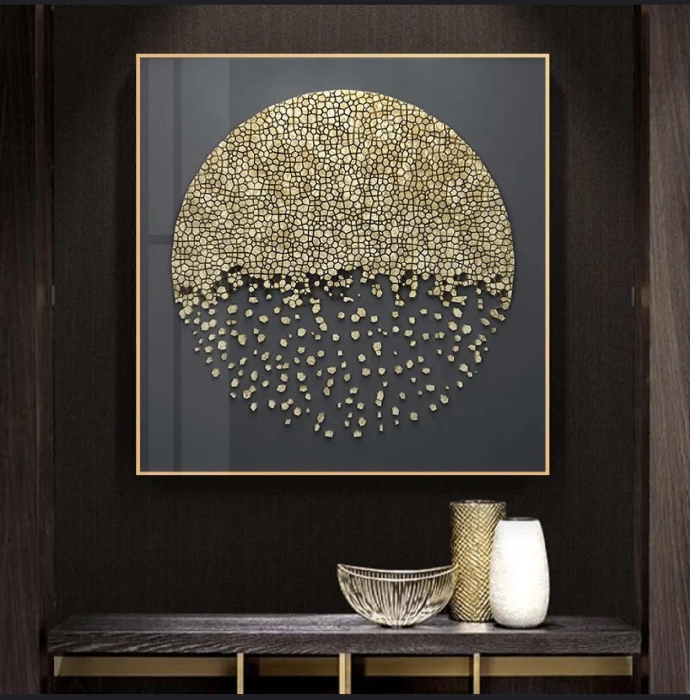 Framed Wall Art - Round Mosaic Design - photo 3