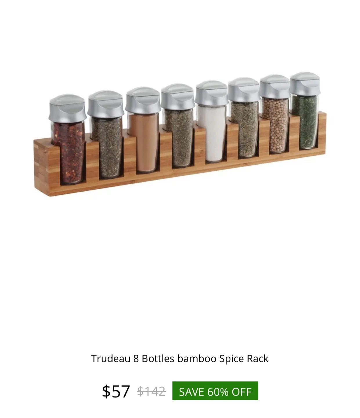 Trudeau 8 Bottle Bamboo Spice Rack image indicator(5)