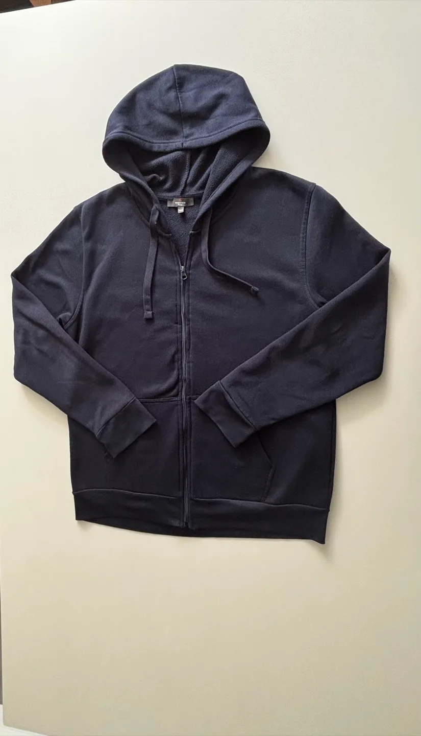 Navy Blue Zip-Up Hoodie - Size M image indicator(2)