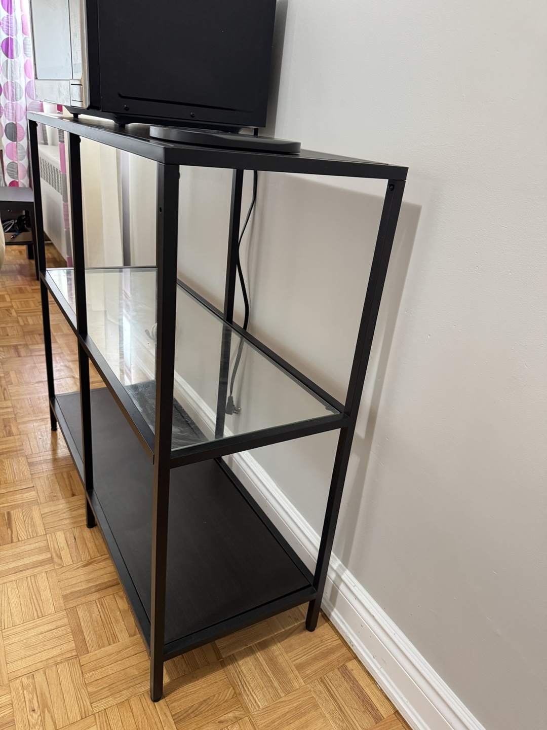 Shelf Unit - Black Metal & Glass - photo 3