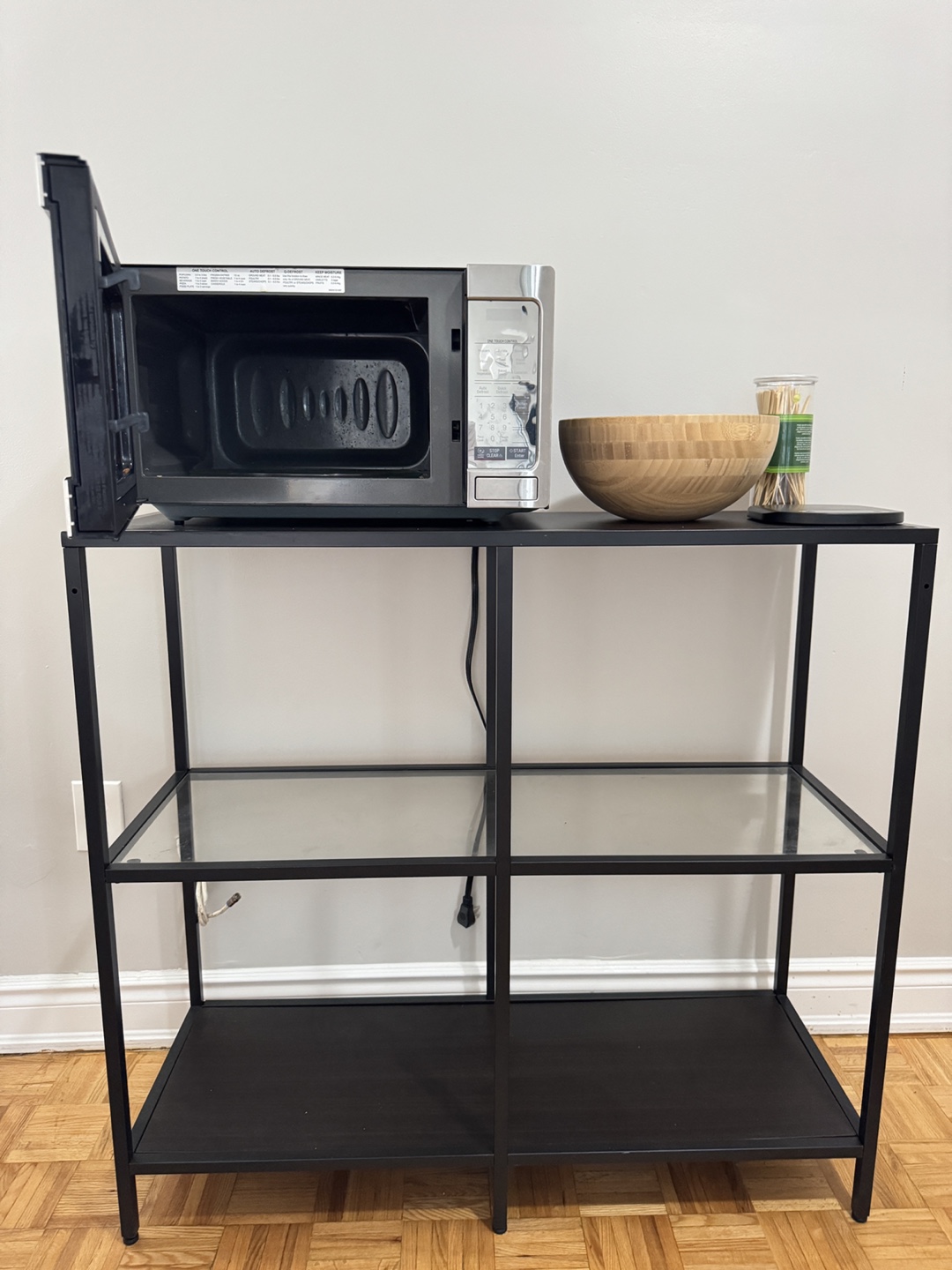 Shelf Unit - Black Metal & Glass - photo 2