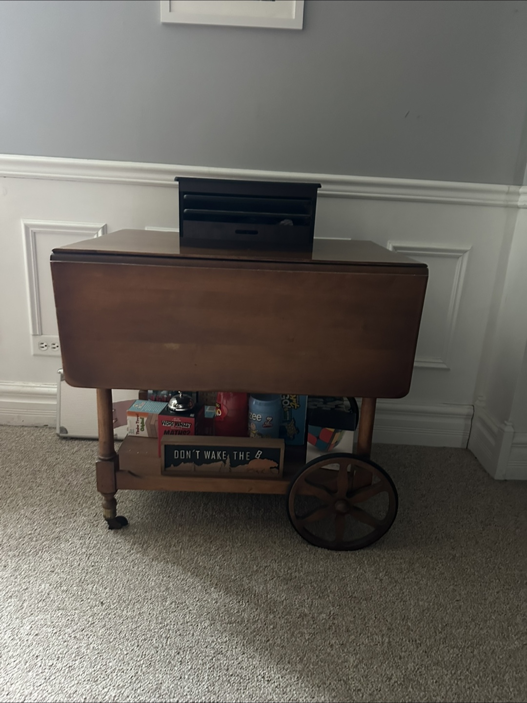 Vintage Wood Serving Cart