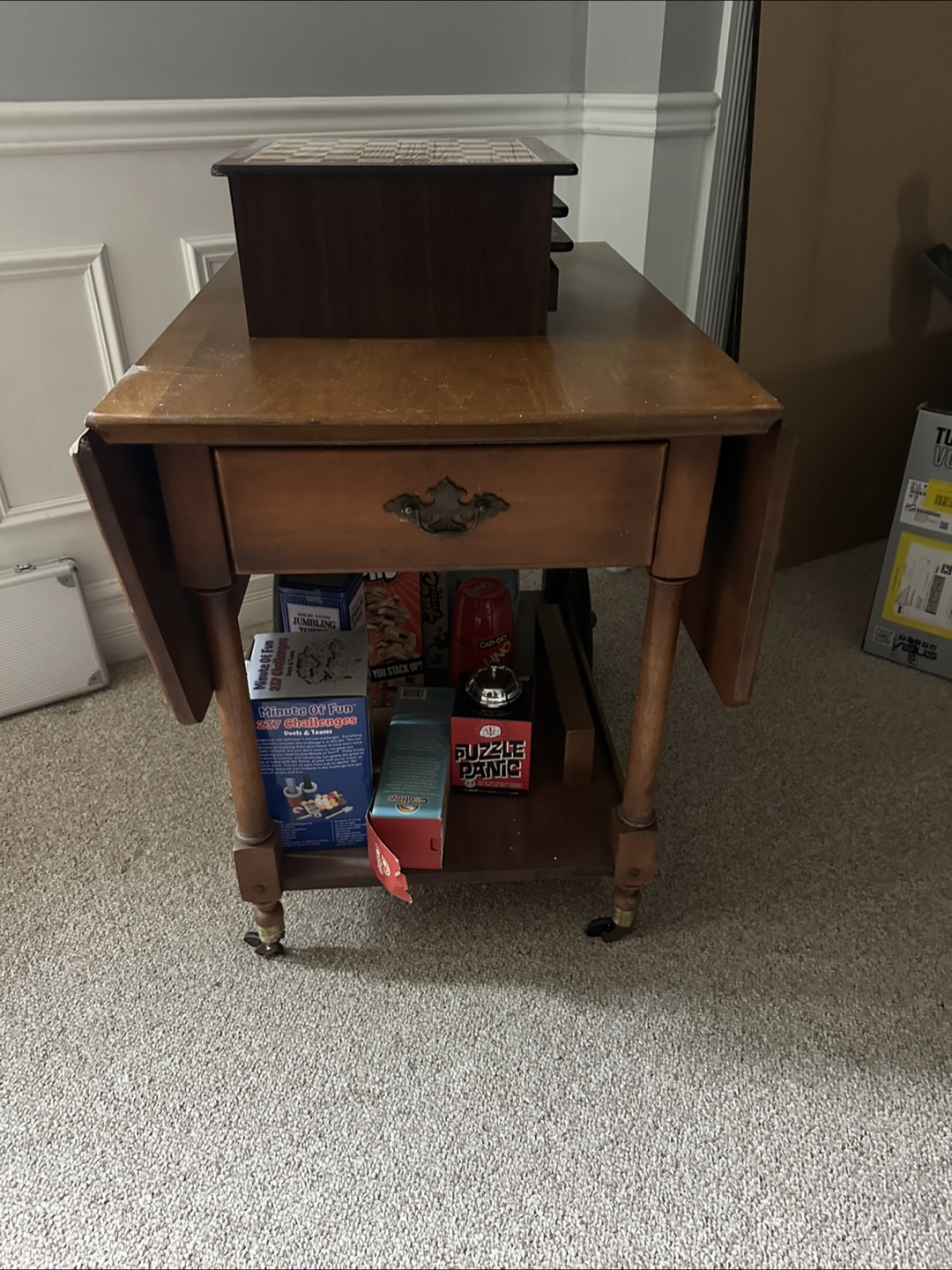 Vintage Wood Serving Cart - photo 2