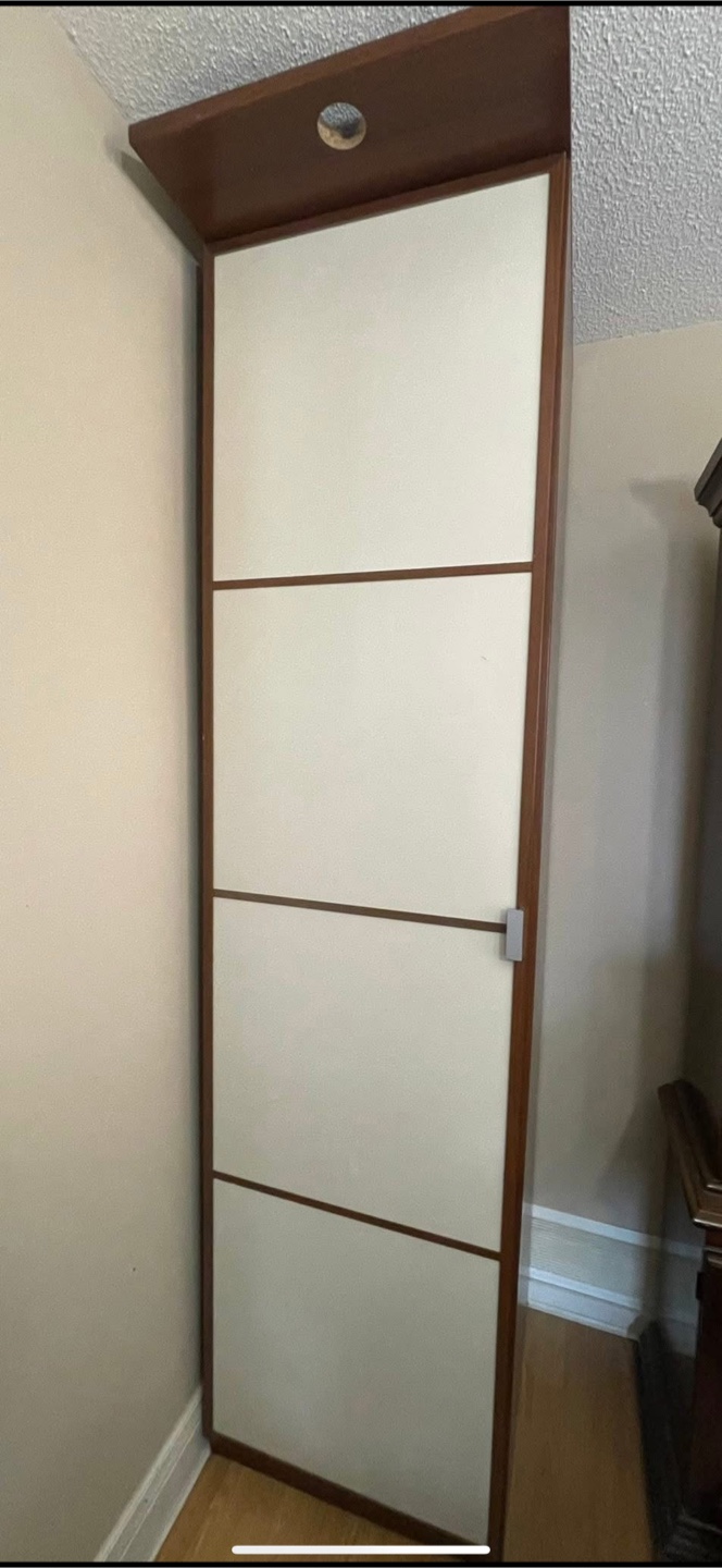 Tall Brown & White Storage Cabinet - photo 3