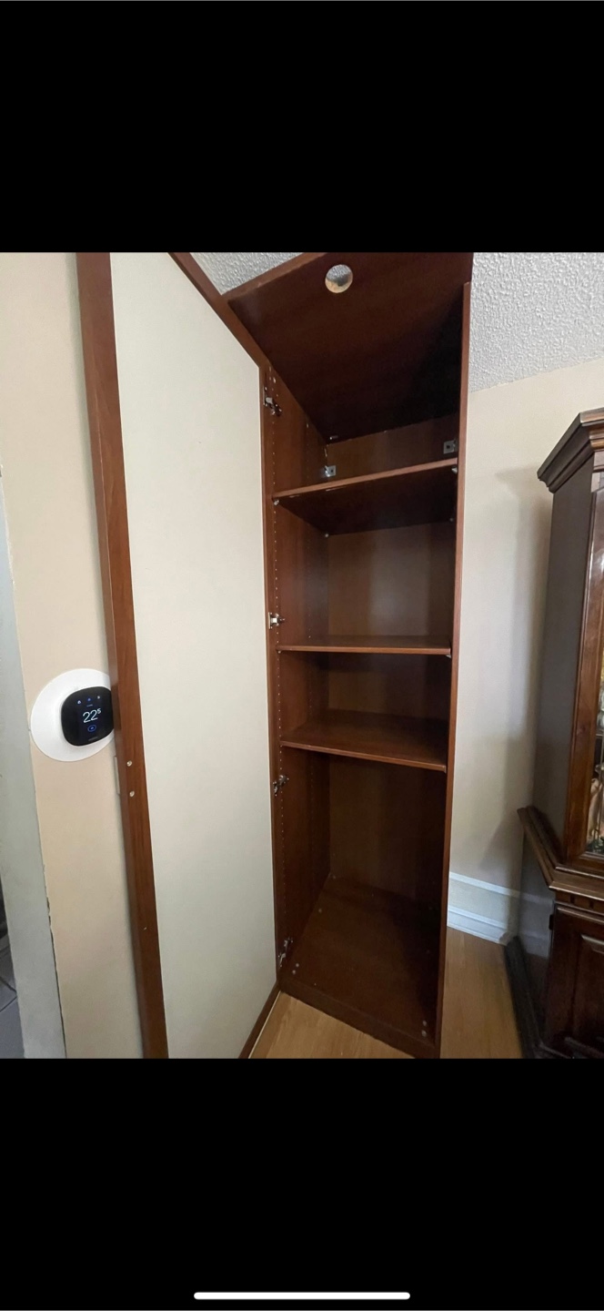 Tall Brown & White Storage Cabinet - photo 2
