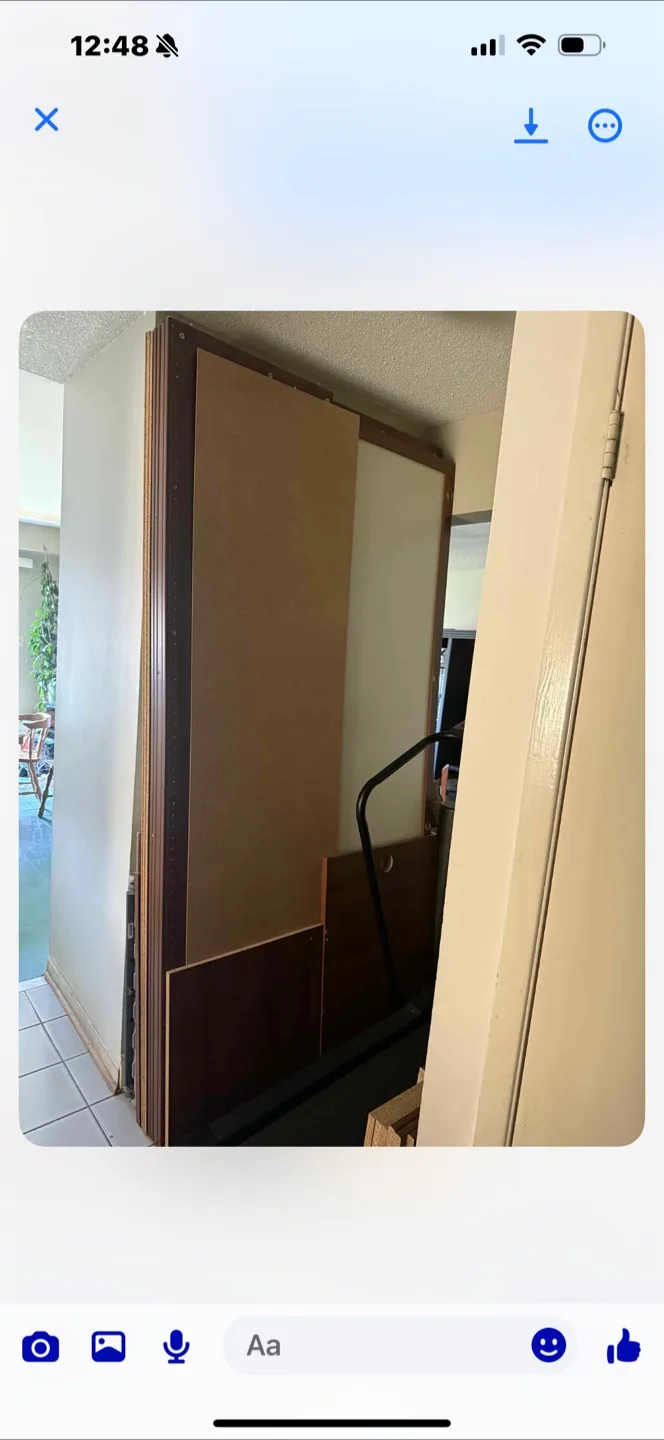 Urgent sale Tall Brown & White Storage Cabinet thumbnail