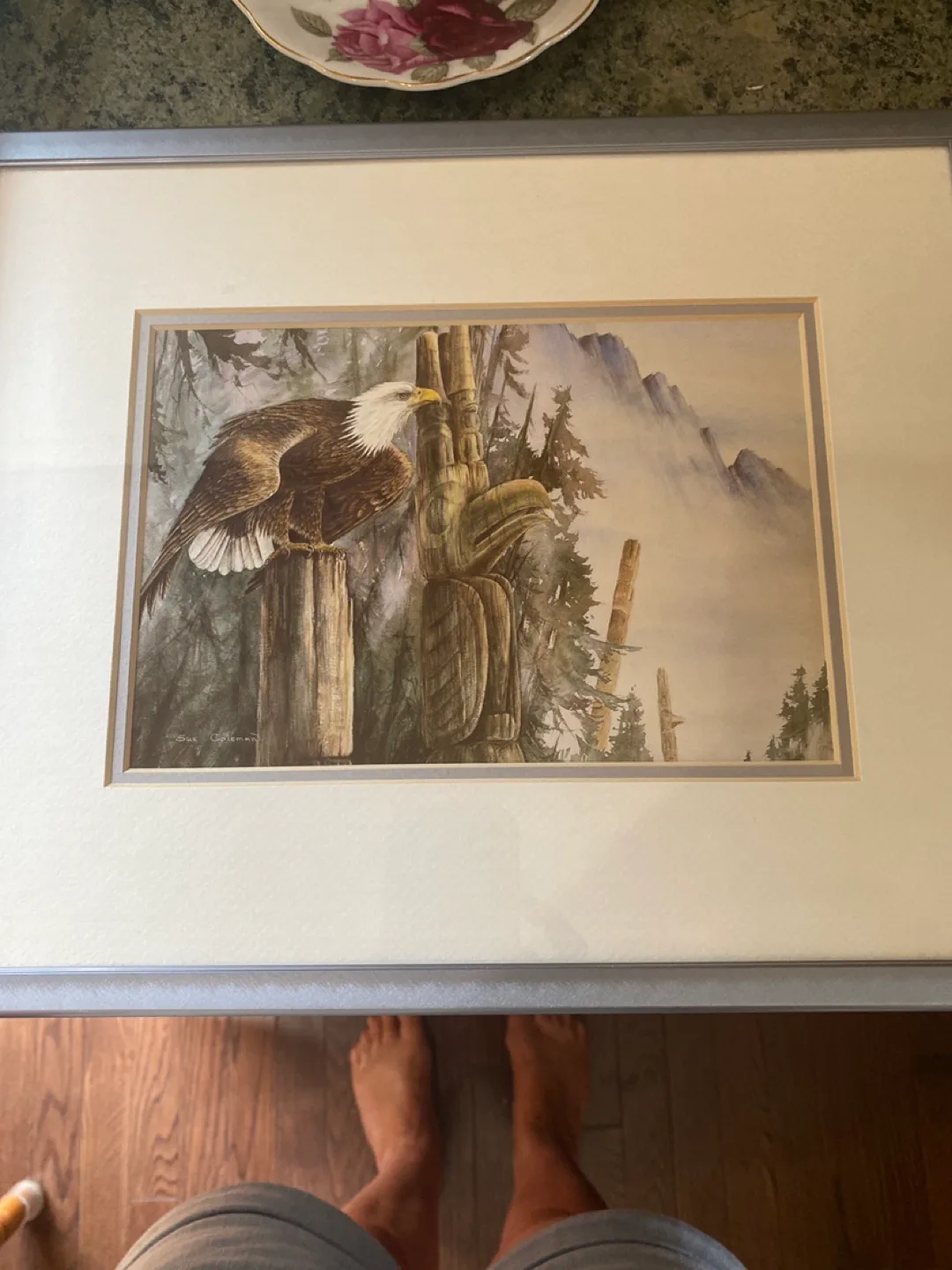 Framed Eagle Print by Sue Coleman thumbnail