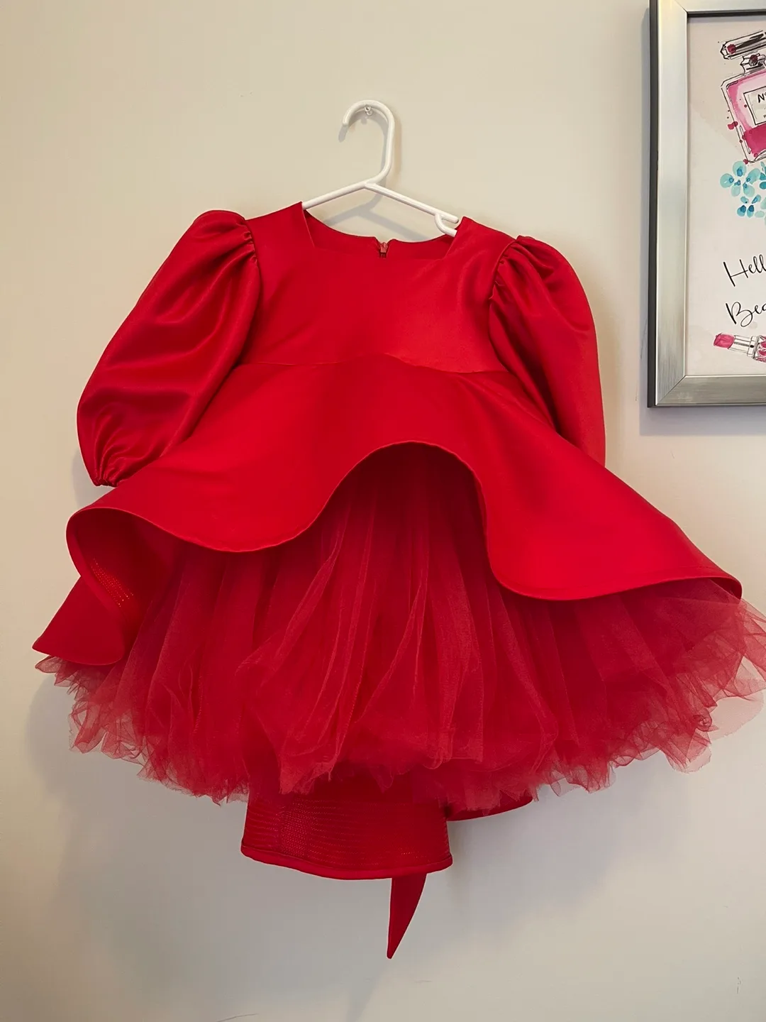 PRACTICALLY NEW: Red elegant Custom-Made size 2-4y image indicator(8)