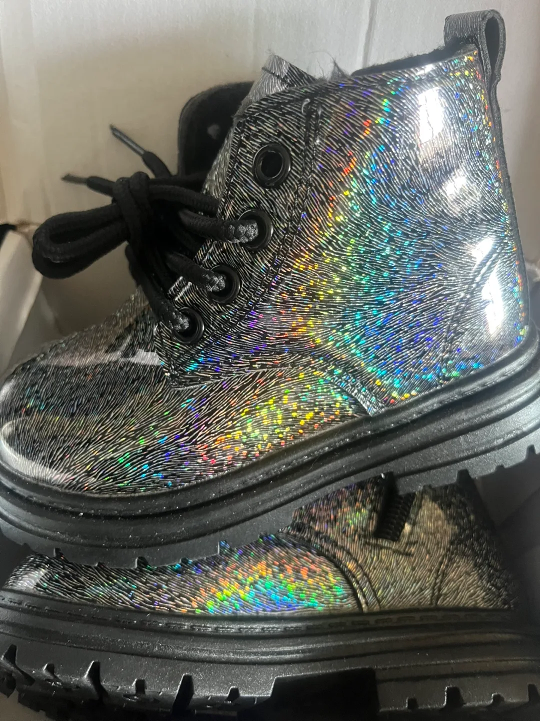 Brand New Glittery Black Boots - Size 25 Eur (8US) thumbnail