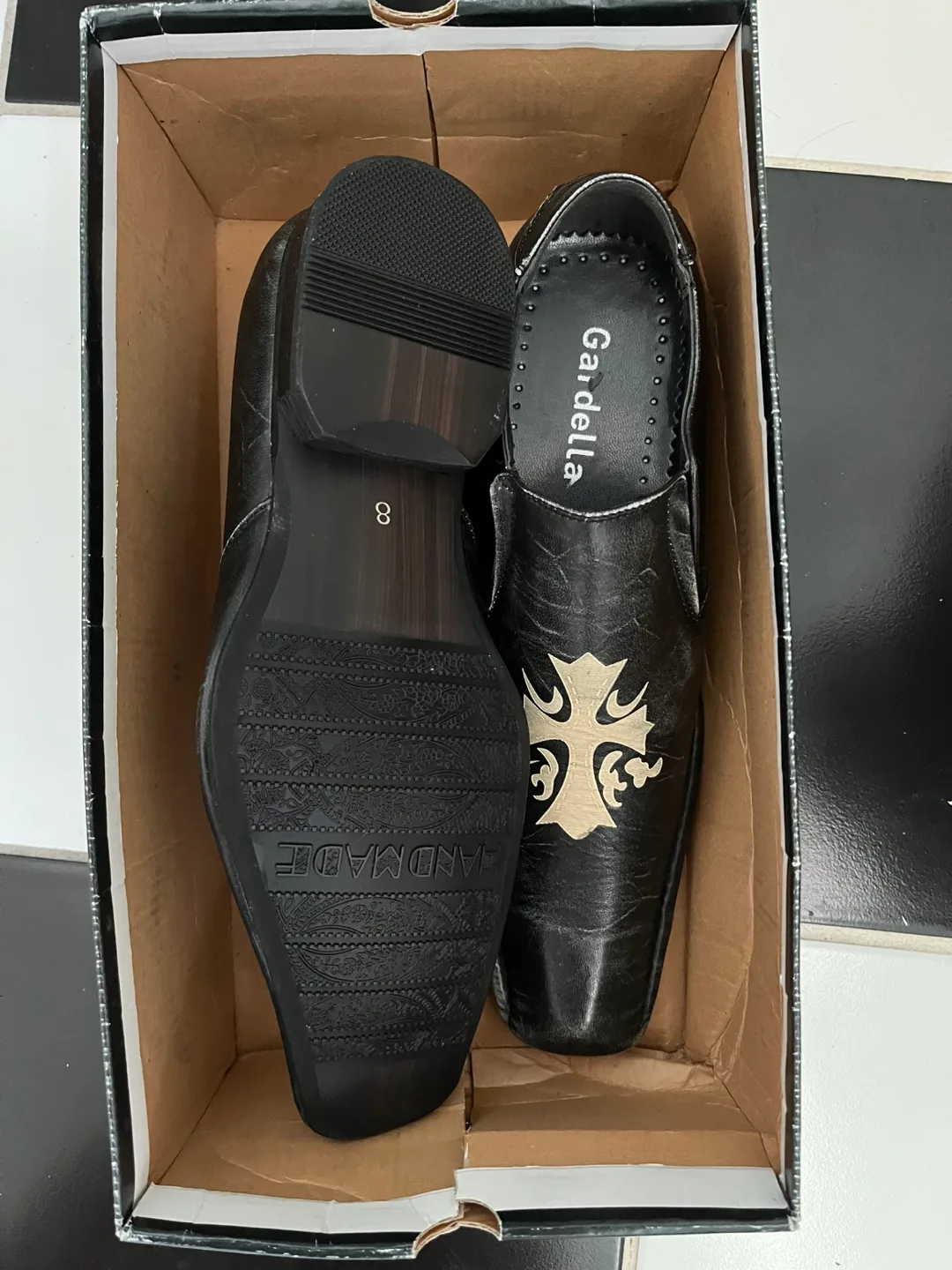 Gardella Black Leather Dress Shoes - Size 8 image indicator(2)