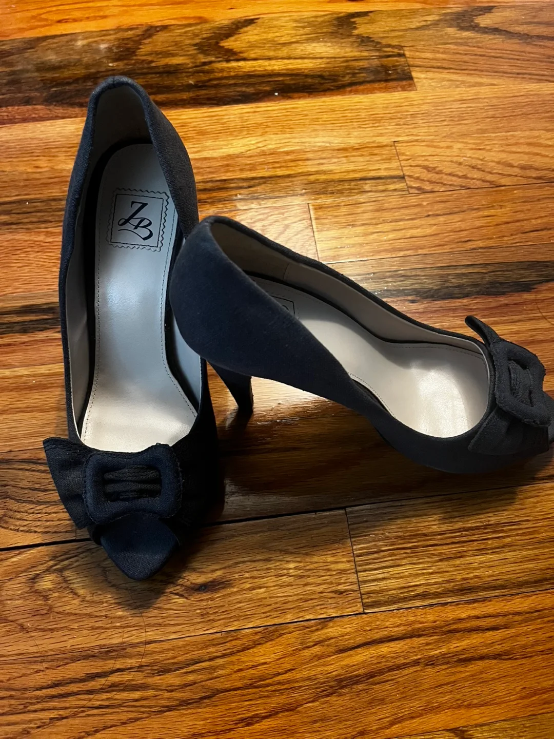 Zara dark blue Heels with Bow thumbnail
