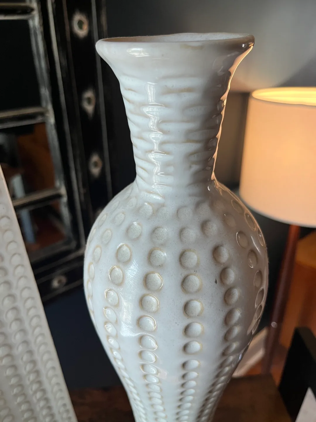 Decorative White Ceramic Vases - set of 2 image indicator(3)