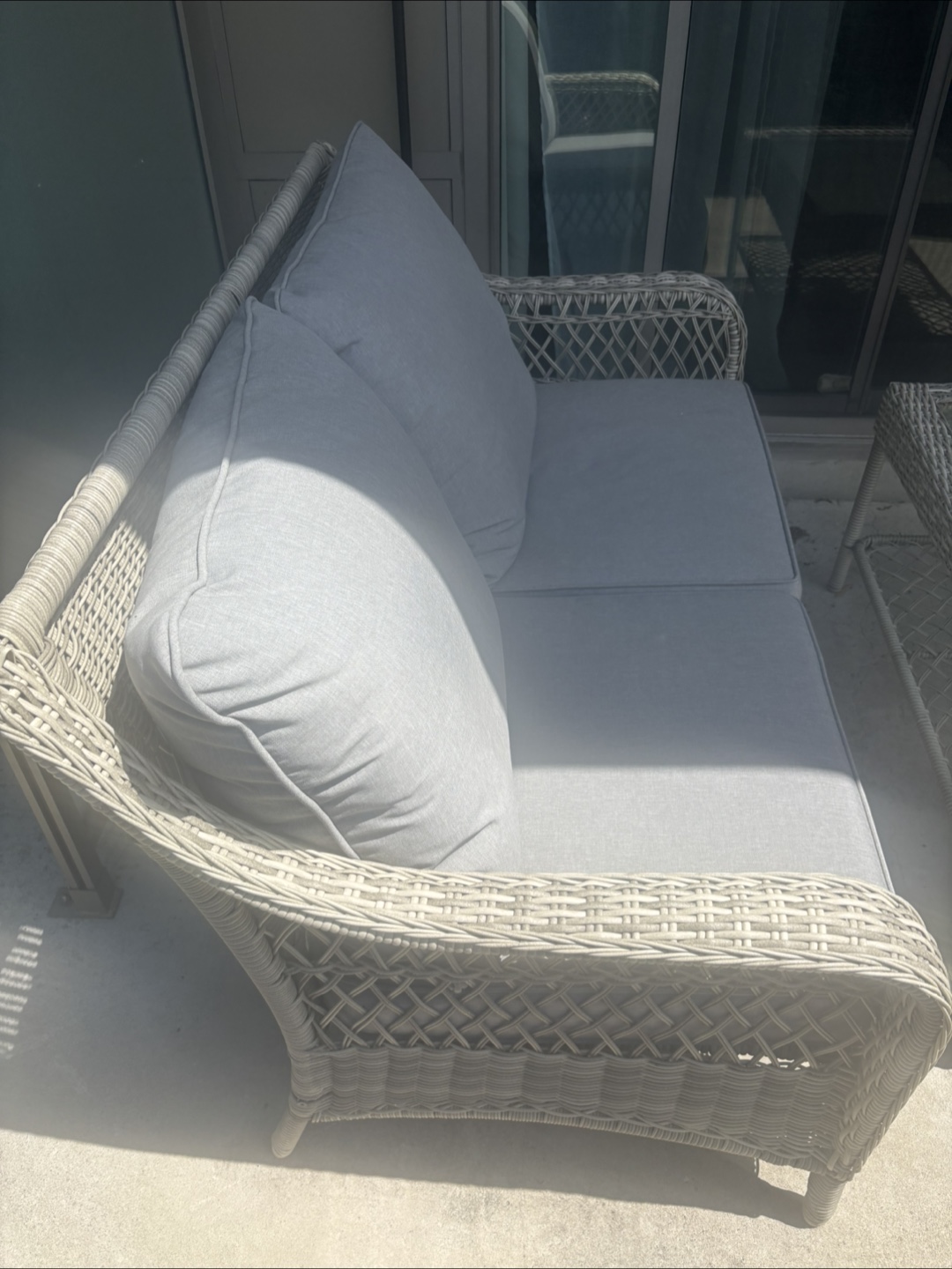 Outdoor Wicker Patio Set - Loveseat & Coffee Table - photo 2