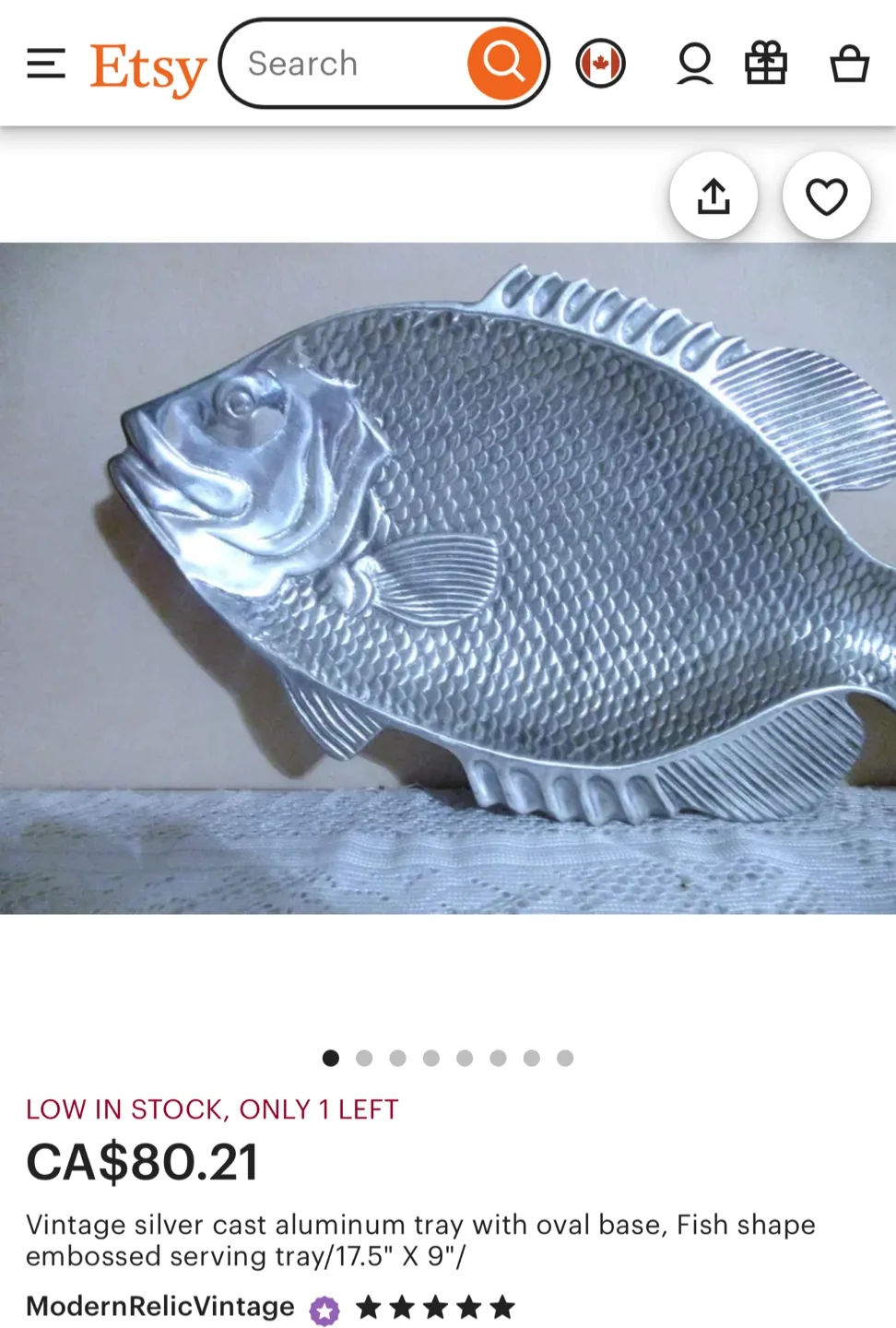 Vintage Fish Shaped Serving Tray image indicator(3)