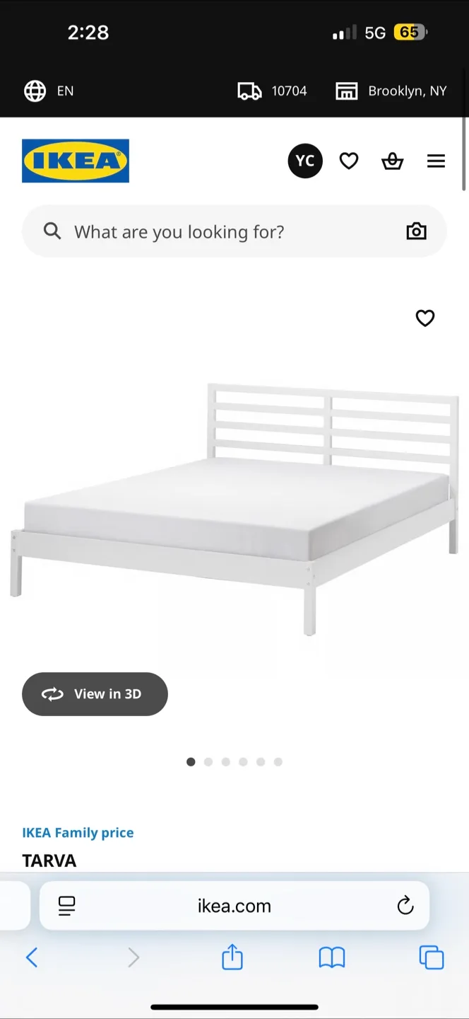 IKEA Tarva Bed Frame and Luröy Slatted Base - Queen Size thumbnail