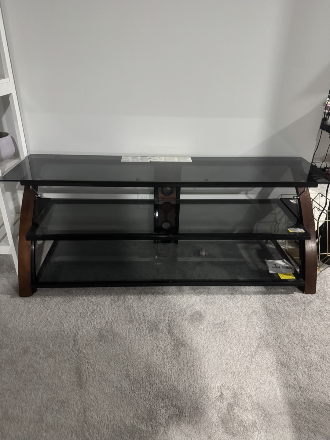 Glass TV Stand with Wall Mount