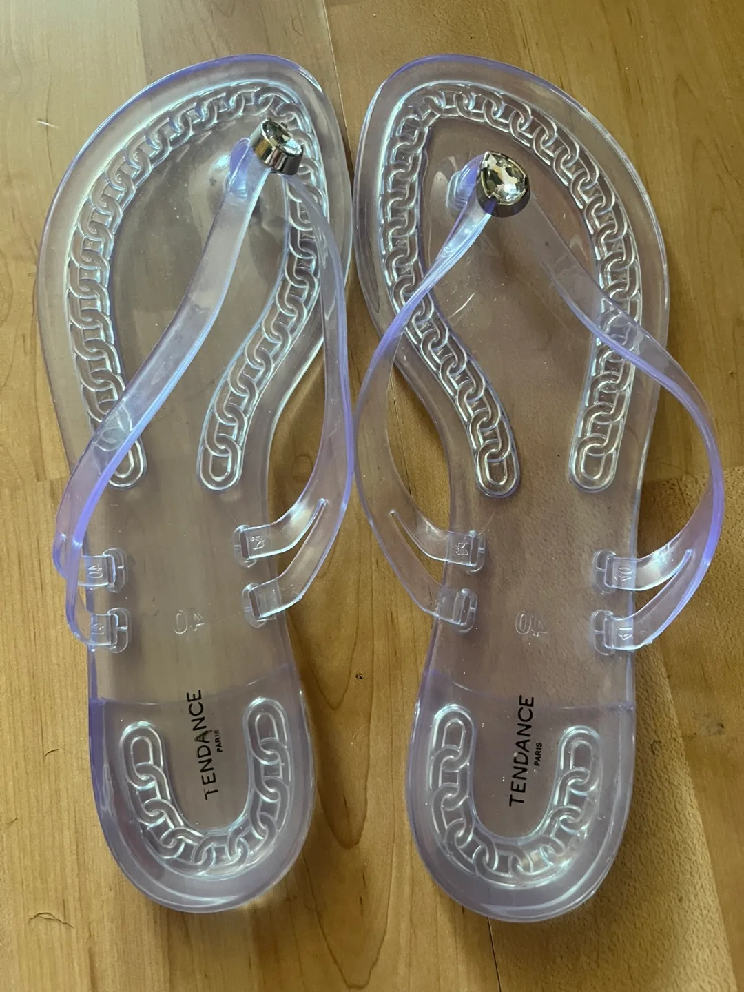 Brand New Tendance Paris Clear Jelly Thong Sandals - Size 10 image indicator(2)