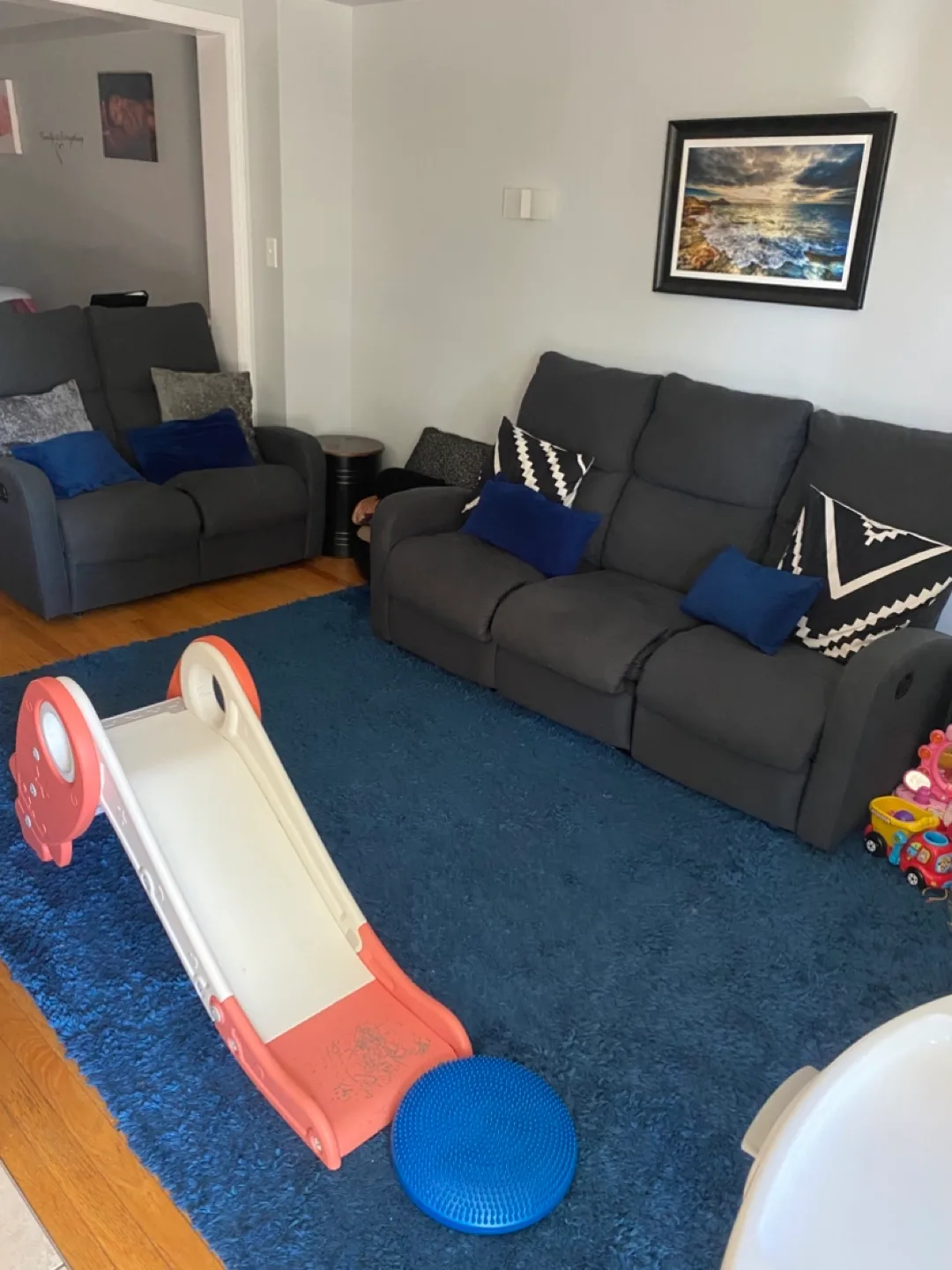 Reclining Sofa Set - Grey thumbnail
