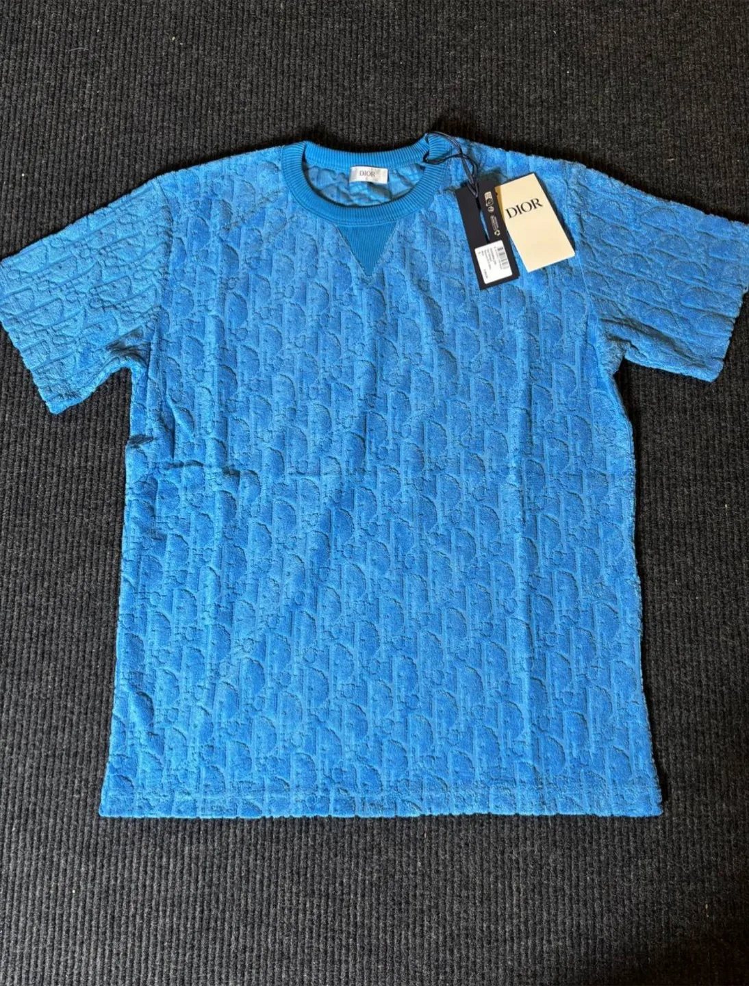 Authentic Dior Men Navy Oblique T-Shirt Size M thumbnail