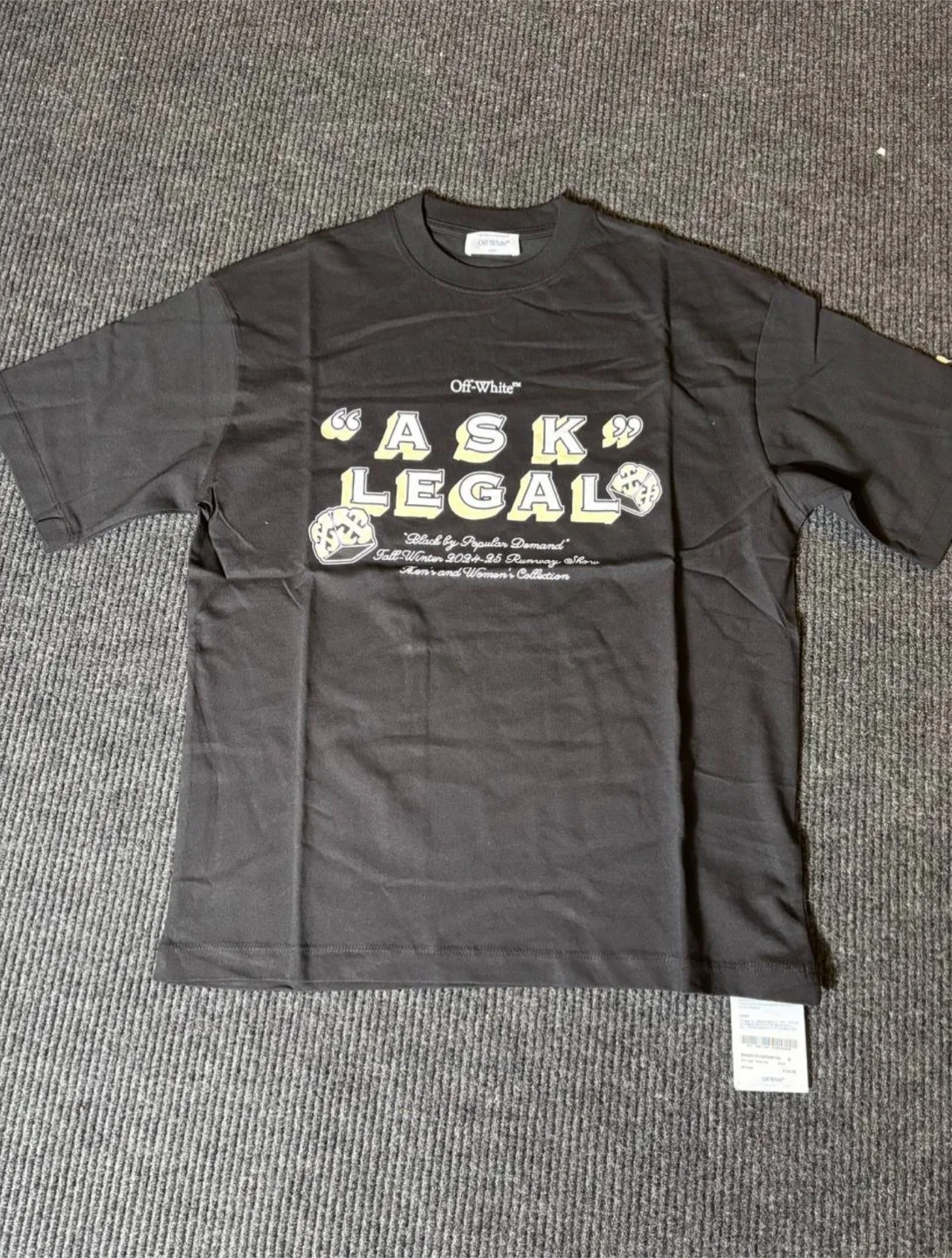 Authentic Off-White Ask Legal Tee Size L thumbnail