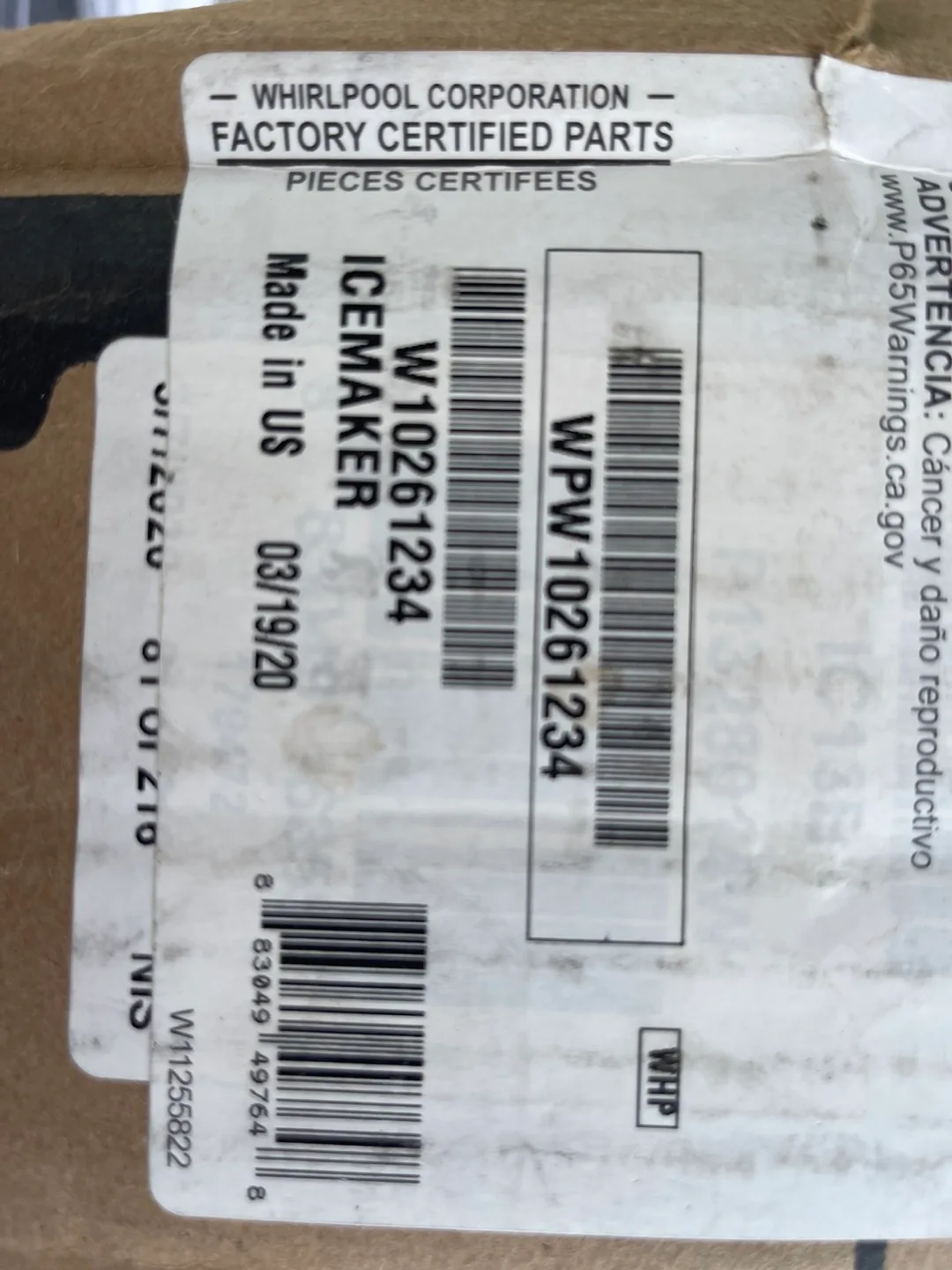 Whirlpool W10261234 Ice Maker Kit image indicator(5)