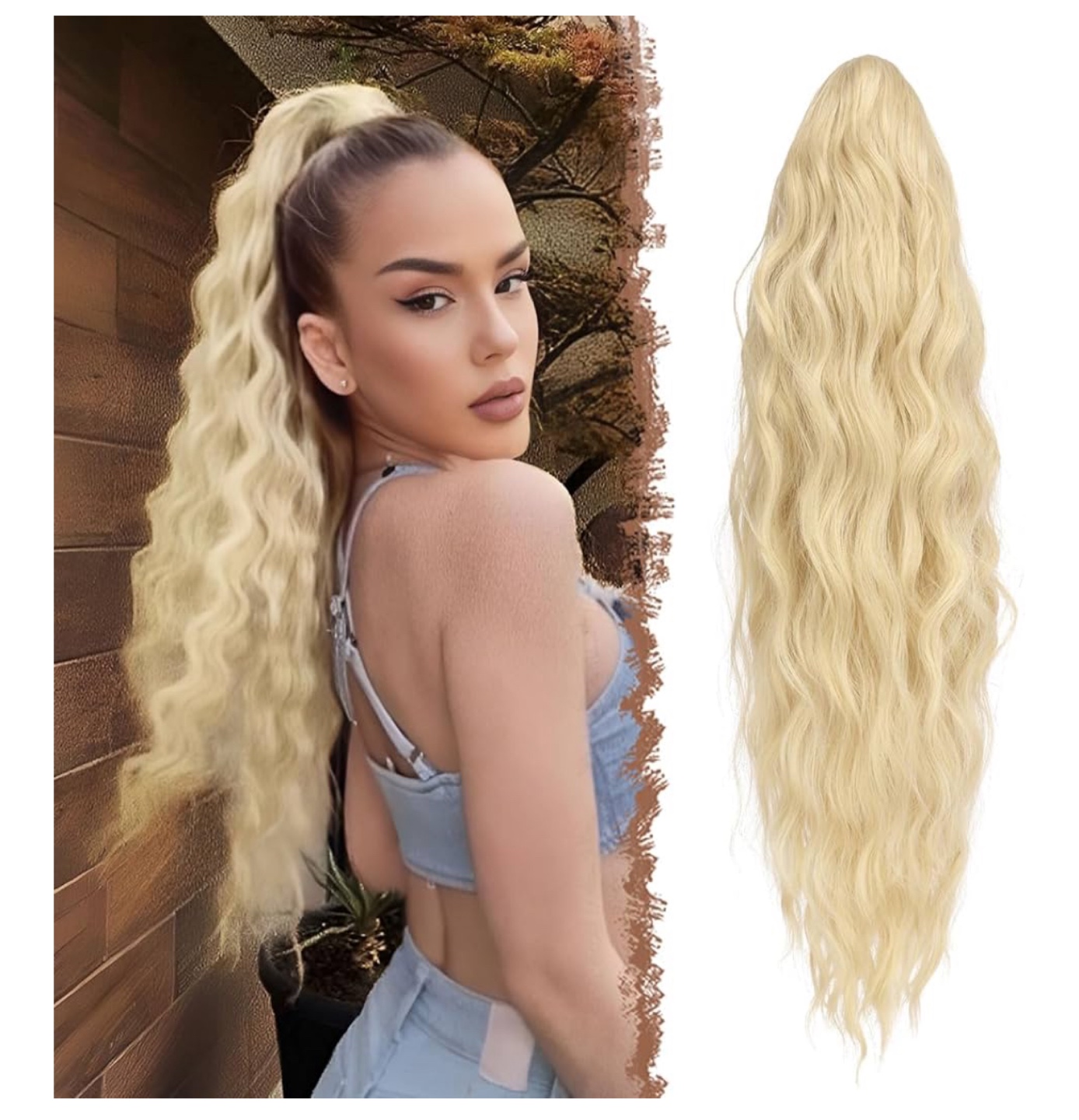 Feshfen Blonde Ponytail Extension