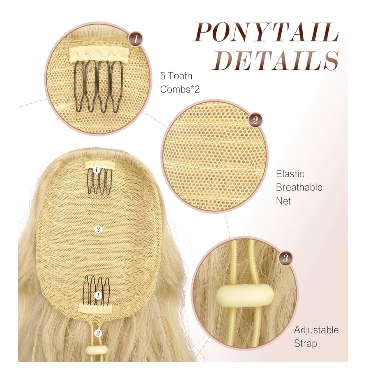 Feshfen Blonde Ponytail Extension - photo 2