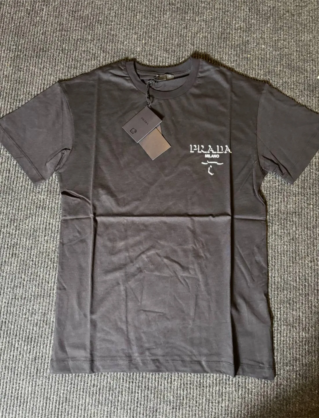 PRADA Logo Print Black Milano Size M thumbnail