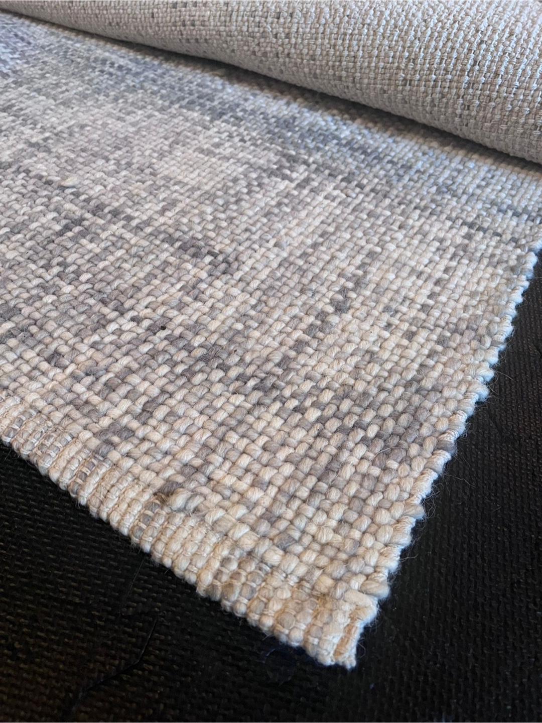 West Elm Heathered Basketweave Wool Rug - Steel - photo 2