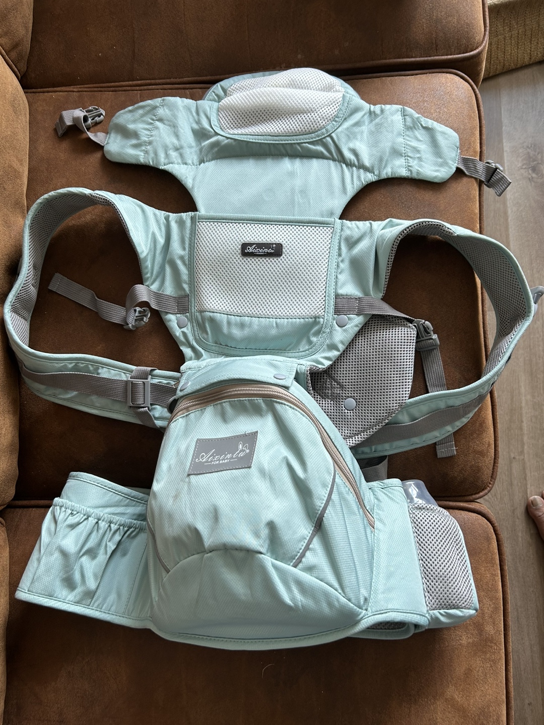 Hip seat Baby Carrier - Light Green - photo 3